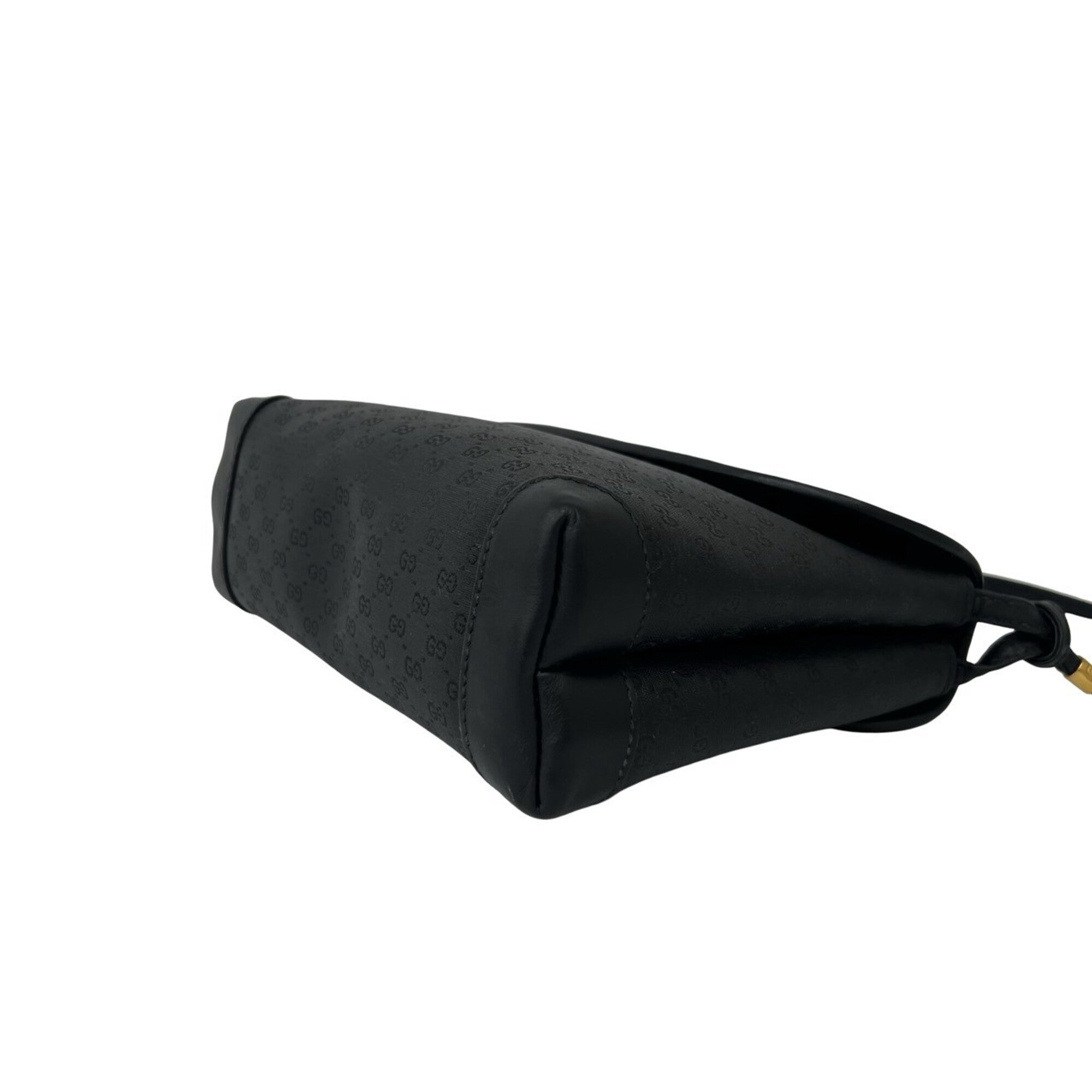 Gucci Black Leather Pvc Pochette Shoulder Bag (Pre-Owned)