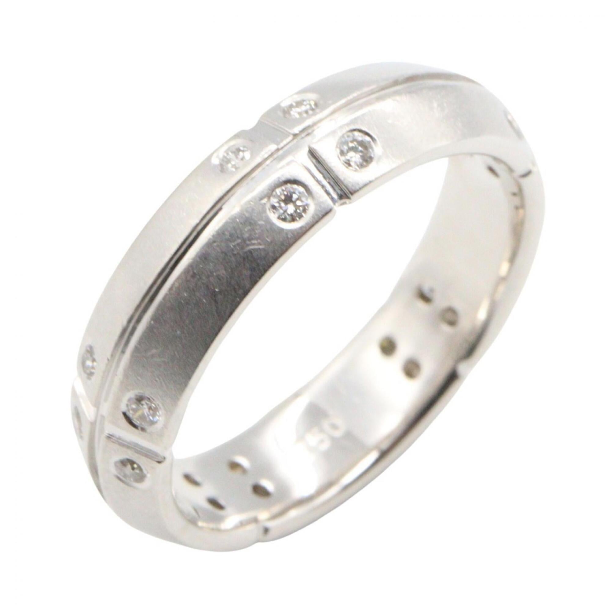 Tiffany Silver Clear White Gold (18K) Band Ring (Pre-Owned)