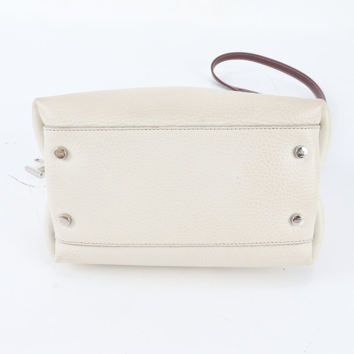Tod's Red Color White Wine Leather Handbag Shoulder Bag Tote Bag (Pre-Owned)