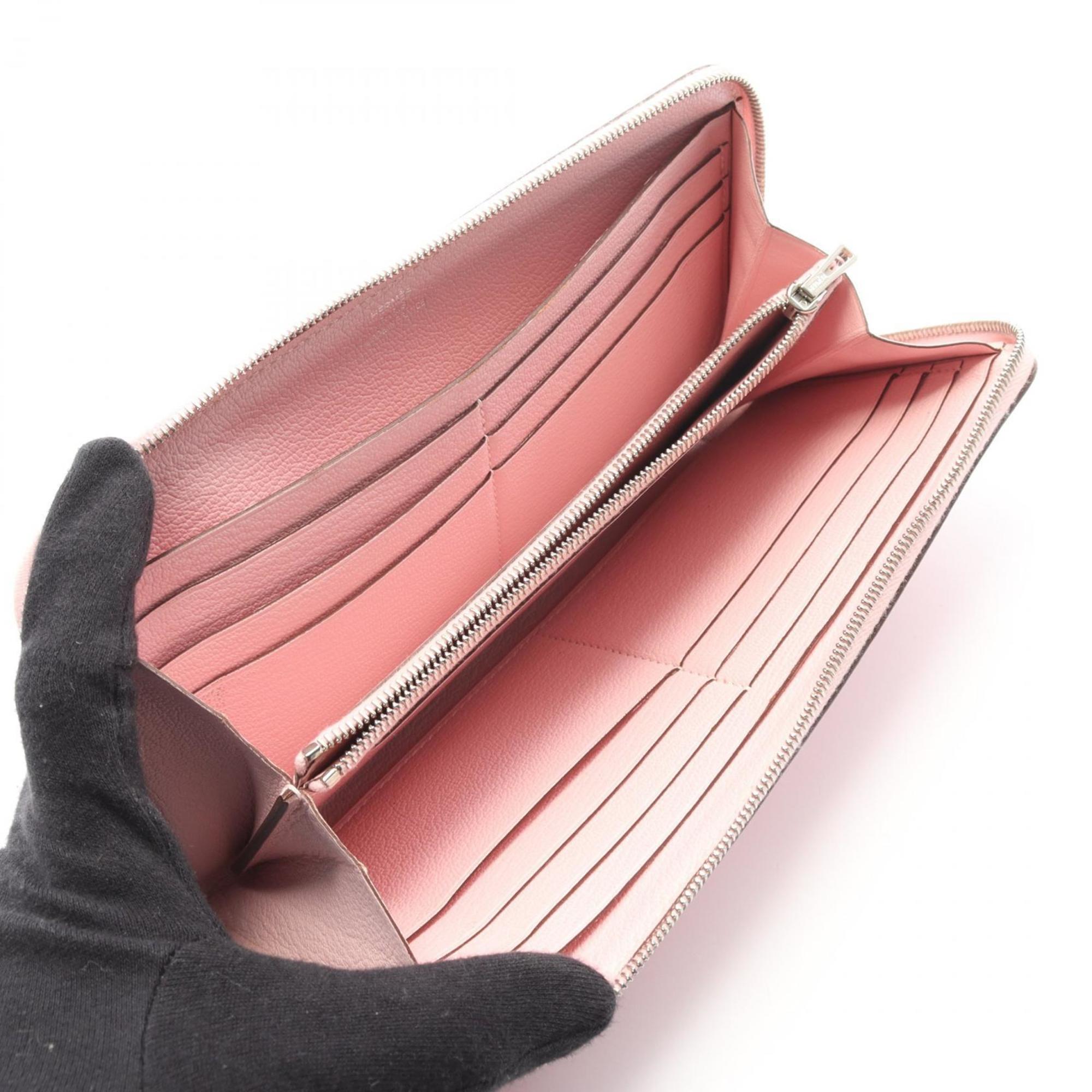 Hermes Pink Rose Sakura Leather Long Wallet (Bi-Fold) (Pre-Owned)