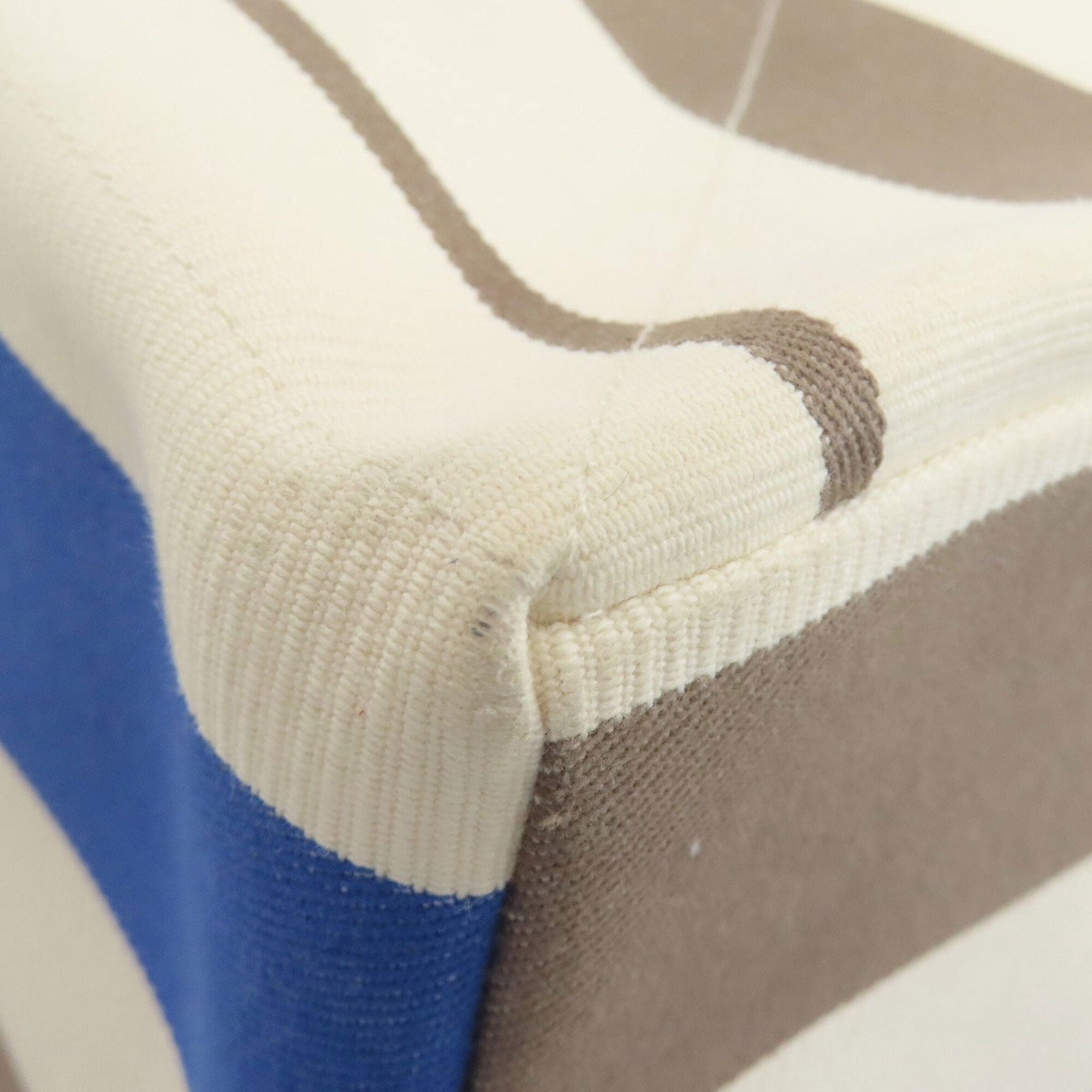 Hermes Blue Brown White Canvas Tote Bag (Pre-Owned)