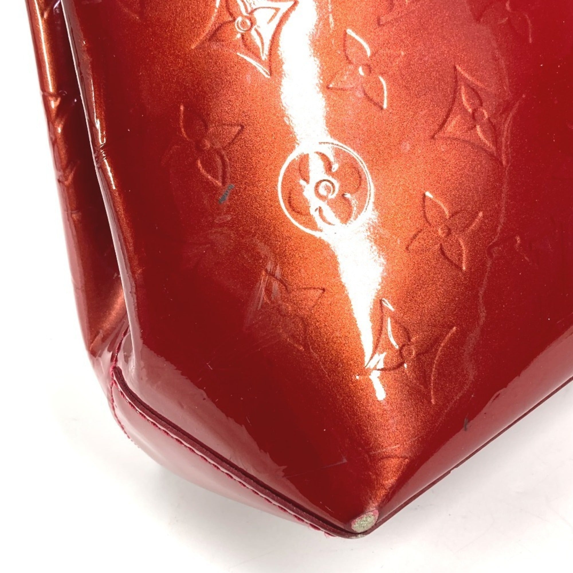 Louis Vuitton Pomme D'amour Red Color Monogram Vernis Canvas Handbag Tote Bag (Pre-Owned)