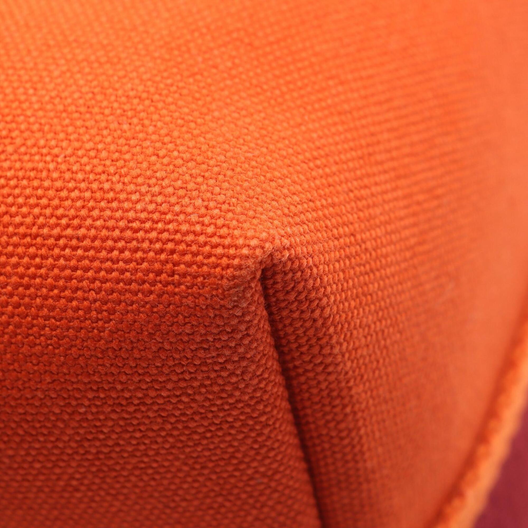 Hermes Bordeaux Feu Orange Canvas Handbag (Pre-Owned)