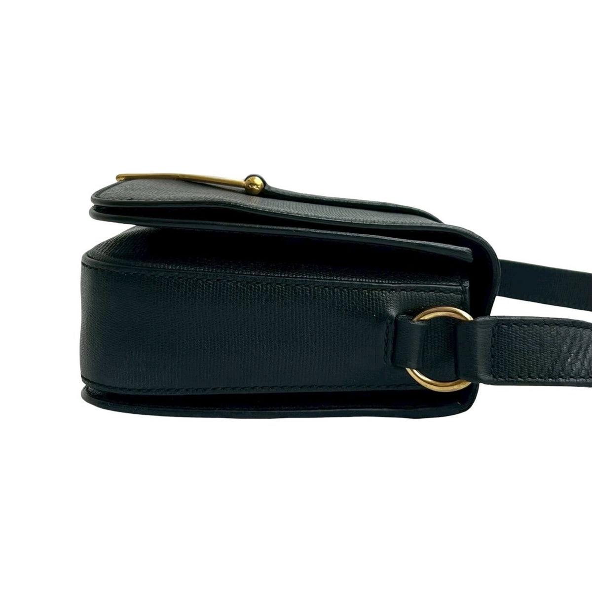 Yves Saint Laurent Black Leather Pochette Shoulder Bag (Pre-Owned)