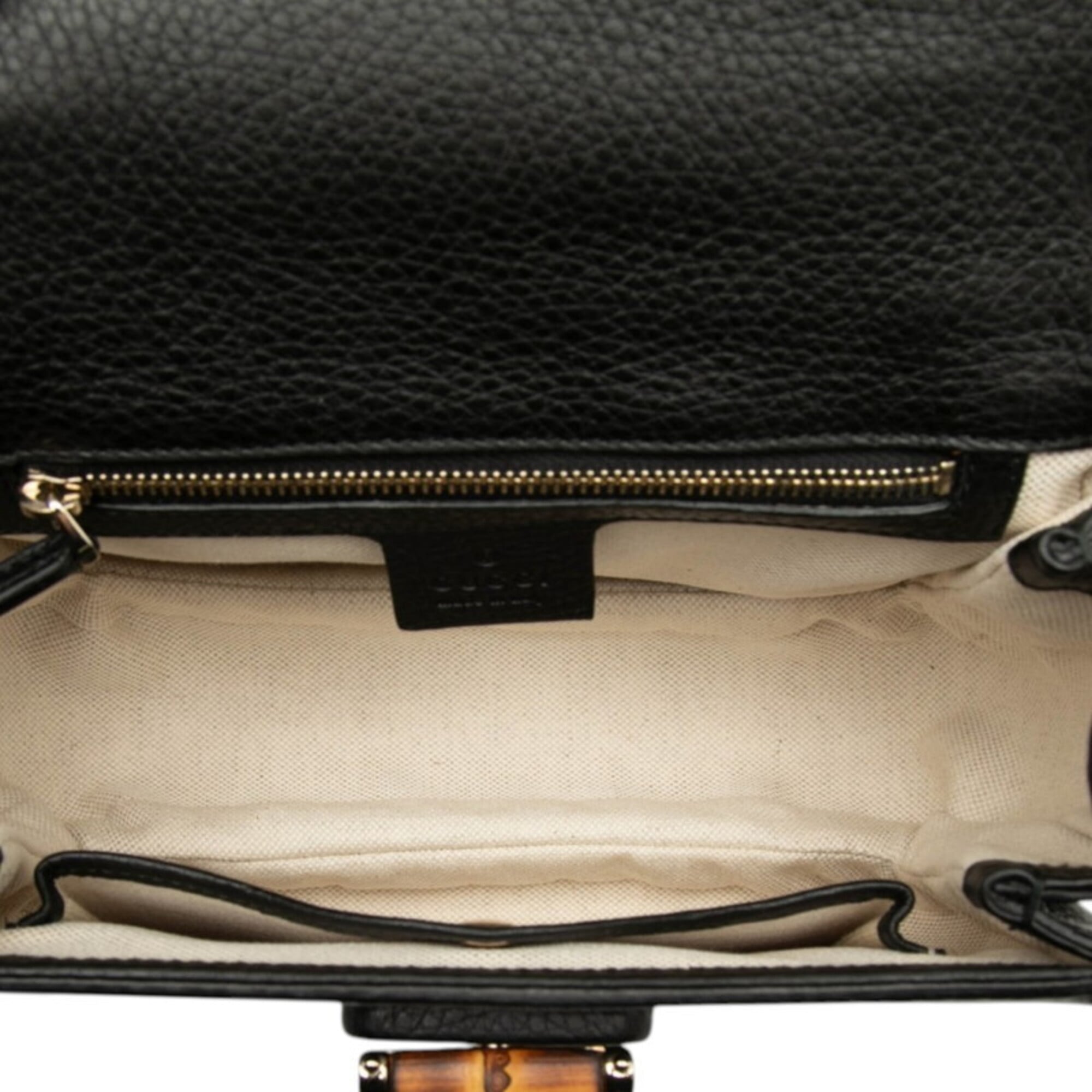 Gucci Black Leather Handbag Shoulder Bag (Pre-Owned)