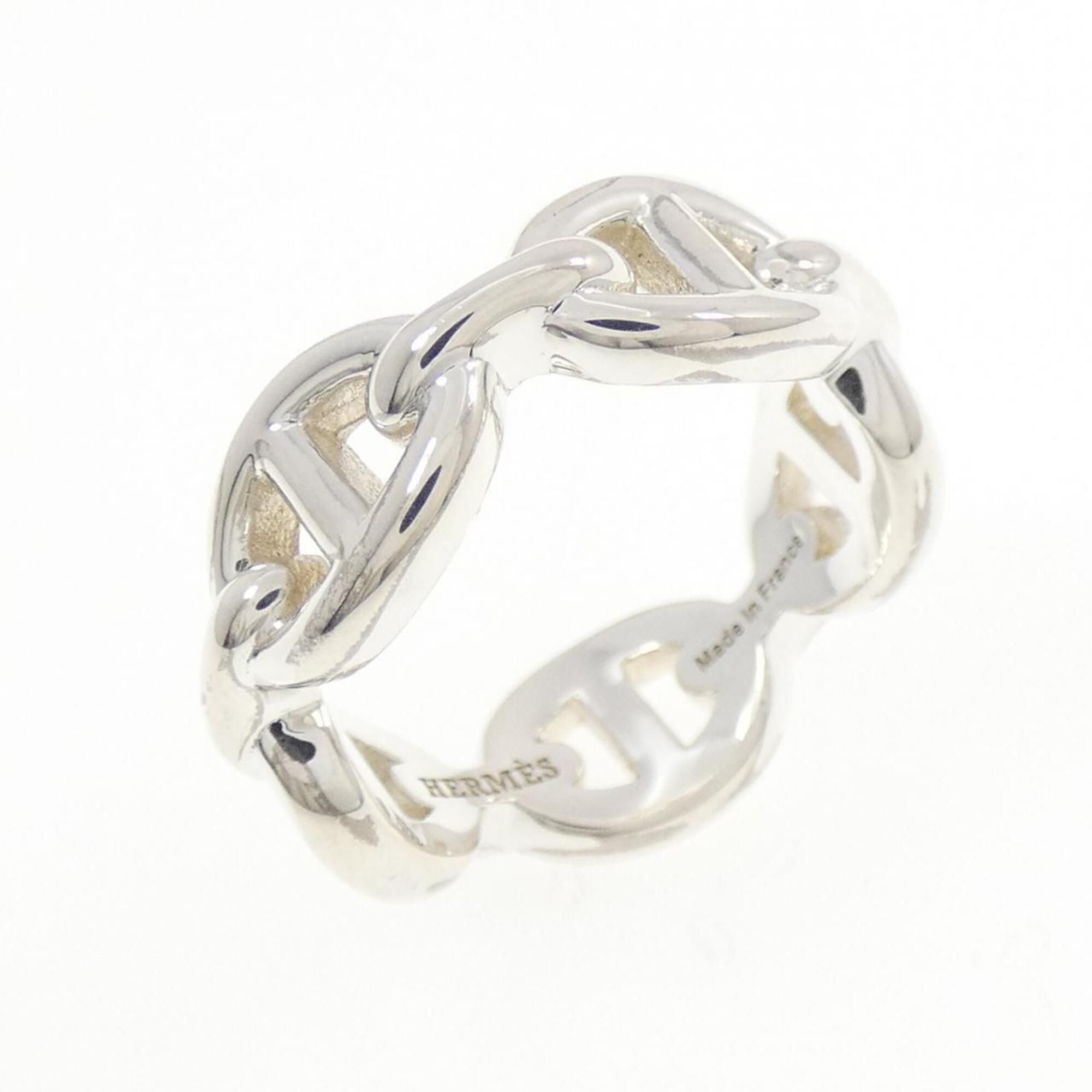 Hermes Silver 925 Band Ring (Pre-Owned)