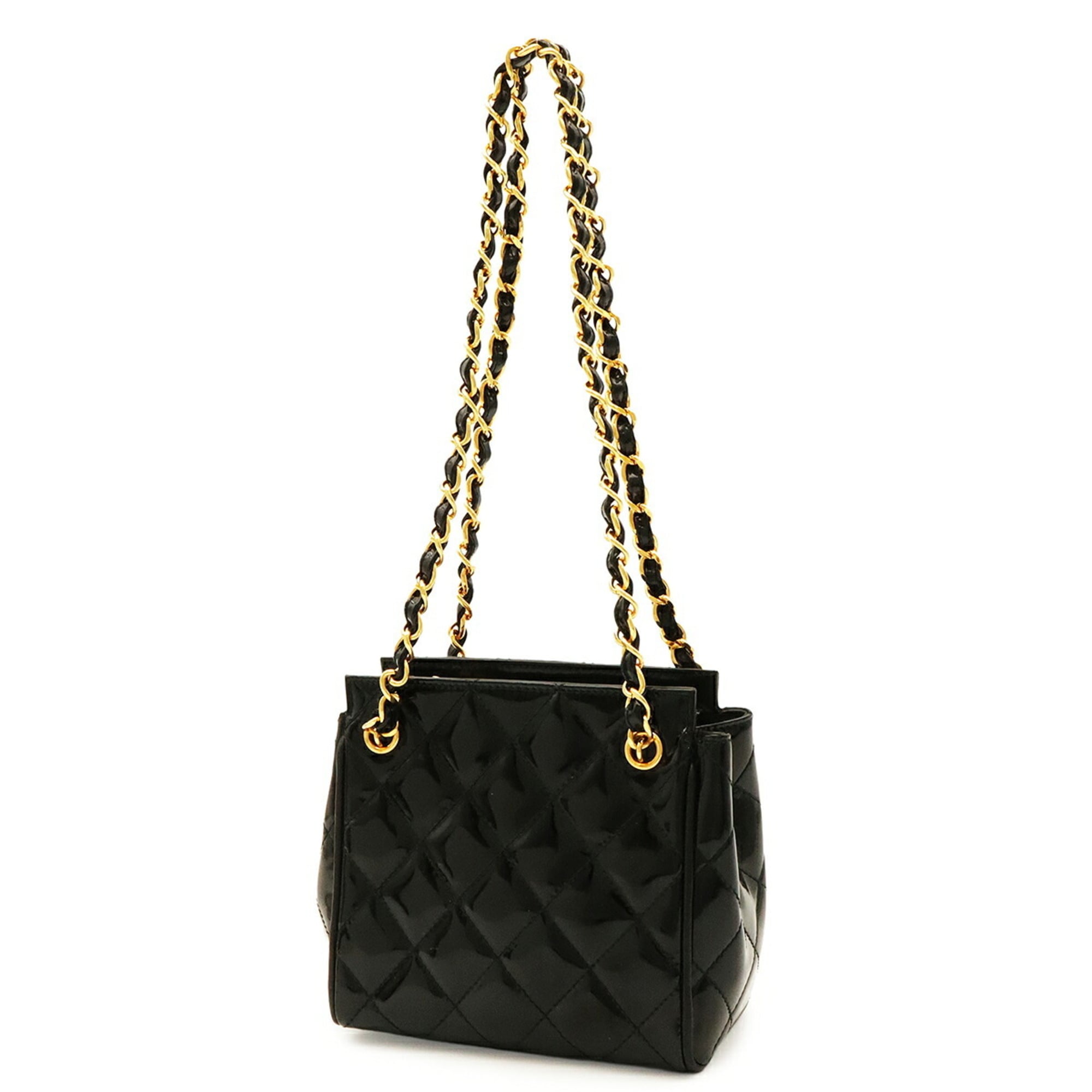 Chanel Matelasse Black Leather Shoulder Bag (Pre-Owned)