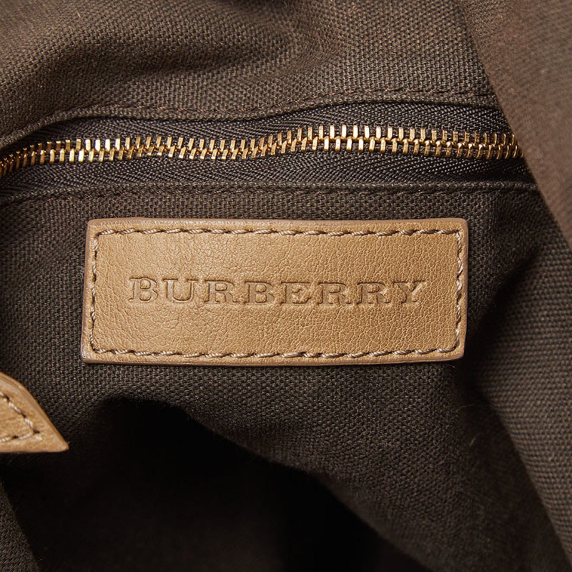 Burberry Beige Leather Handbag Shoulder Bag (Pre-Owned)