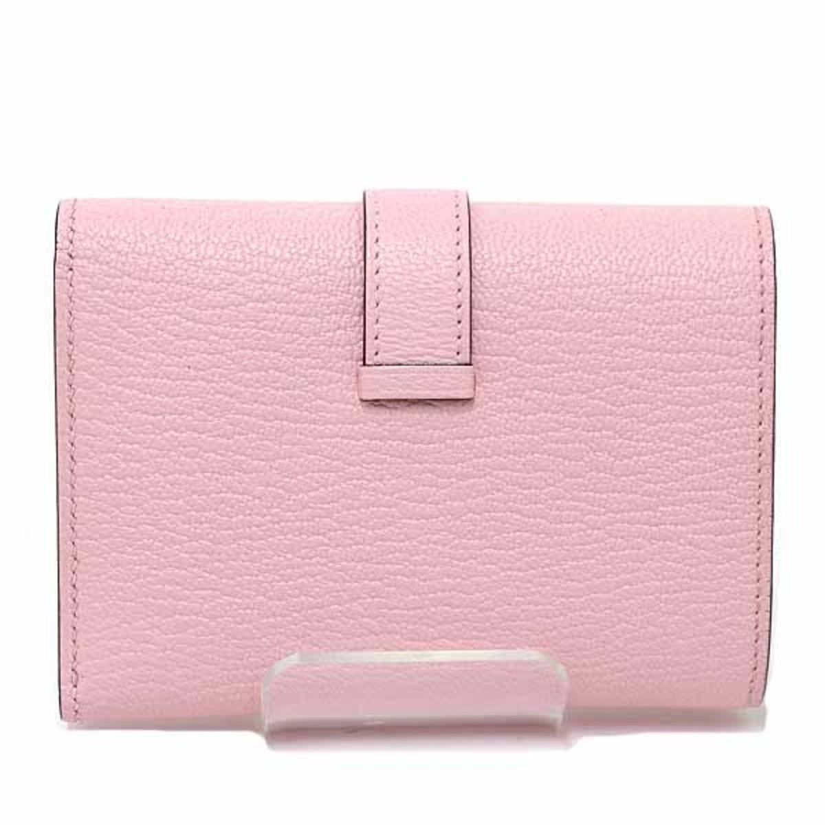 Hermes Pink Chevre Leather Wallet (Tri-Fold) (Pre-Owned)