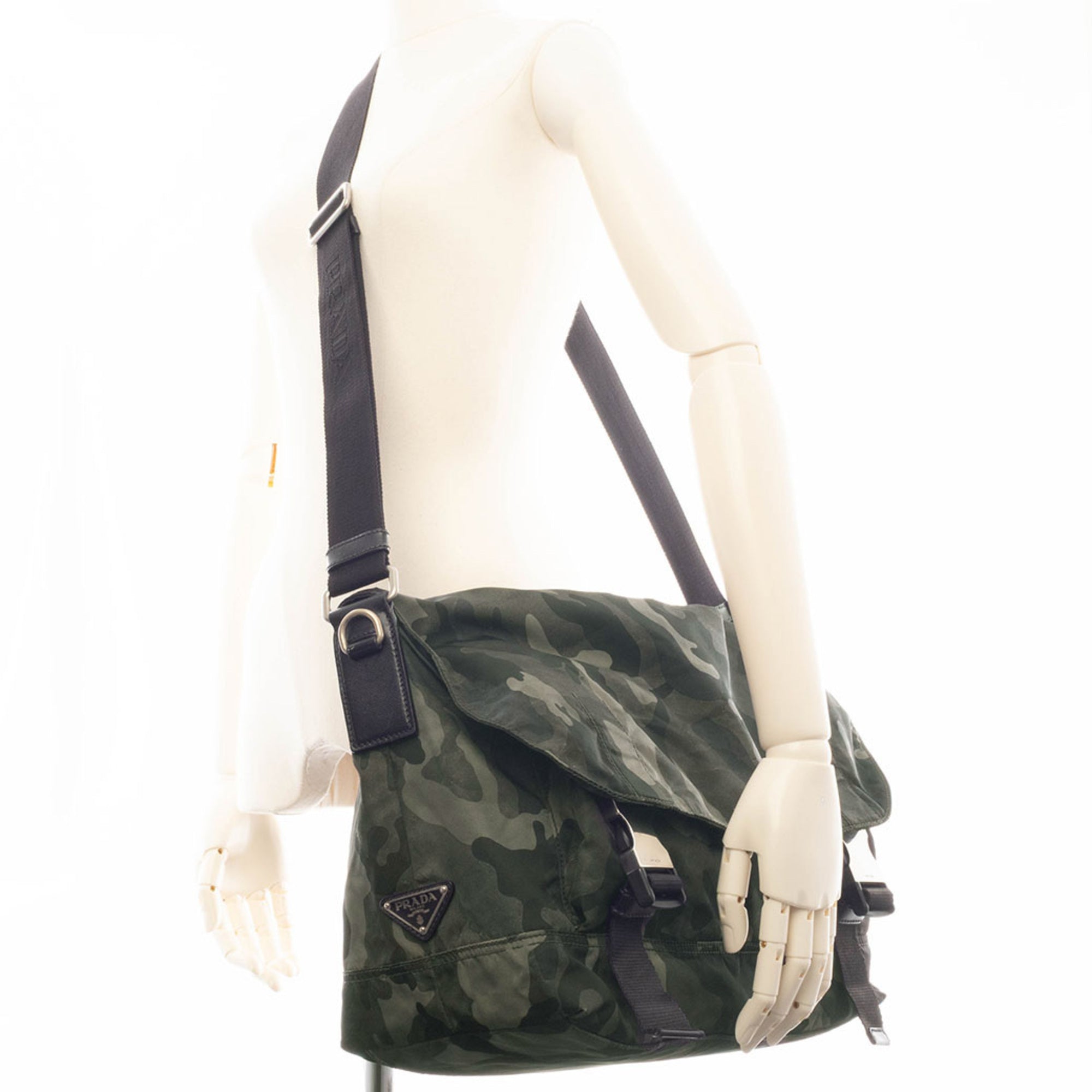 Prada Green Multi-Color Nylon Shoulder Bag (Pre-Owned)