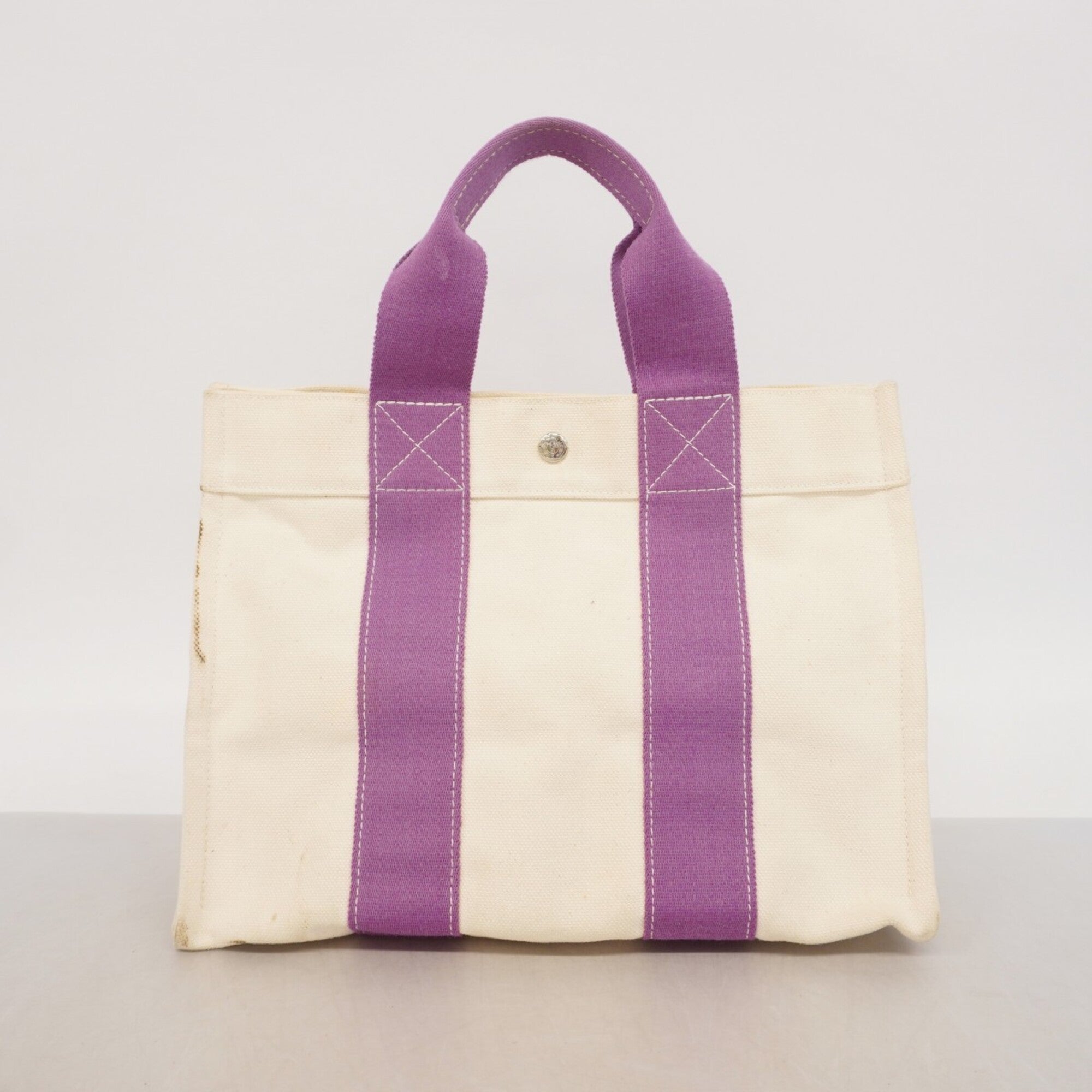 Hermes Purple Canvas Tote Bag (Pre-Owned)