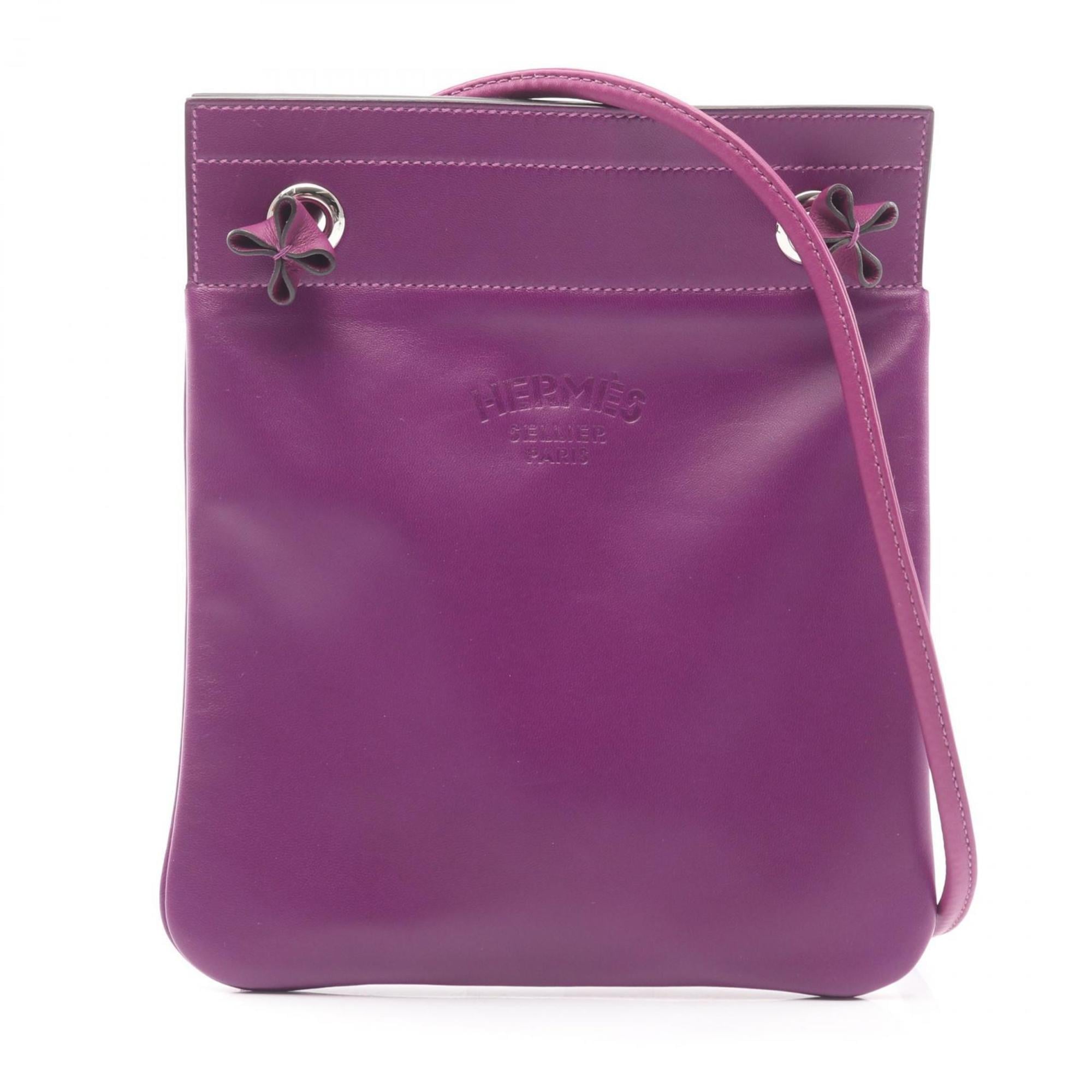 Hermes Anemone Purple Swift Leather Leather Handbag Shoulder Bag (Pre-Owned)