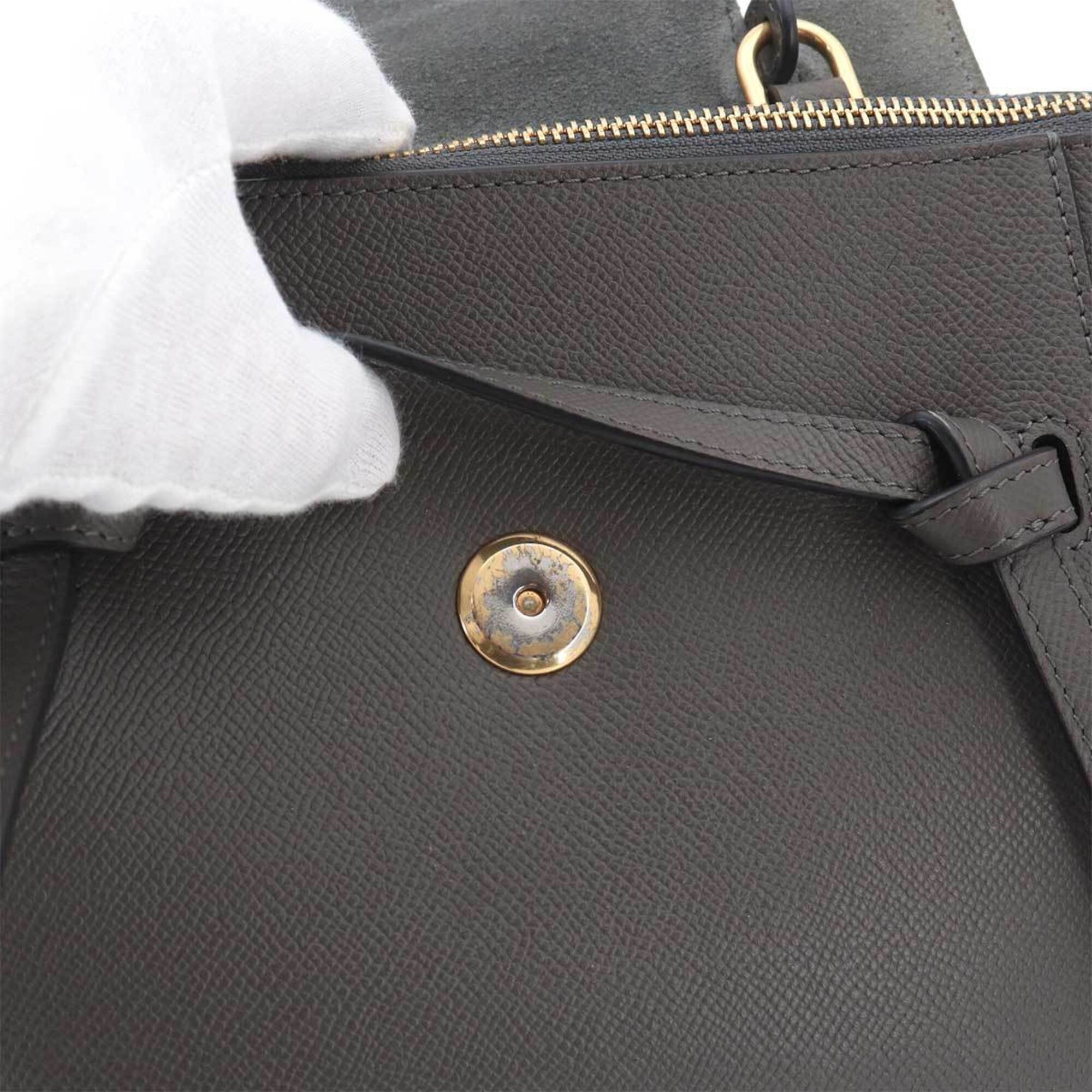 Celine Gray Leather Fanny Pack Handbag (Pre-Owned)