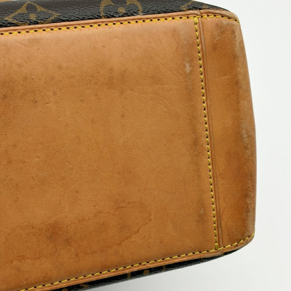 Louis Vuitton Brown Monogram Canvas Leather Shoulder Bag Tote Bag (Pre-Owned)