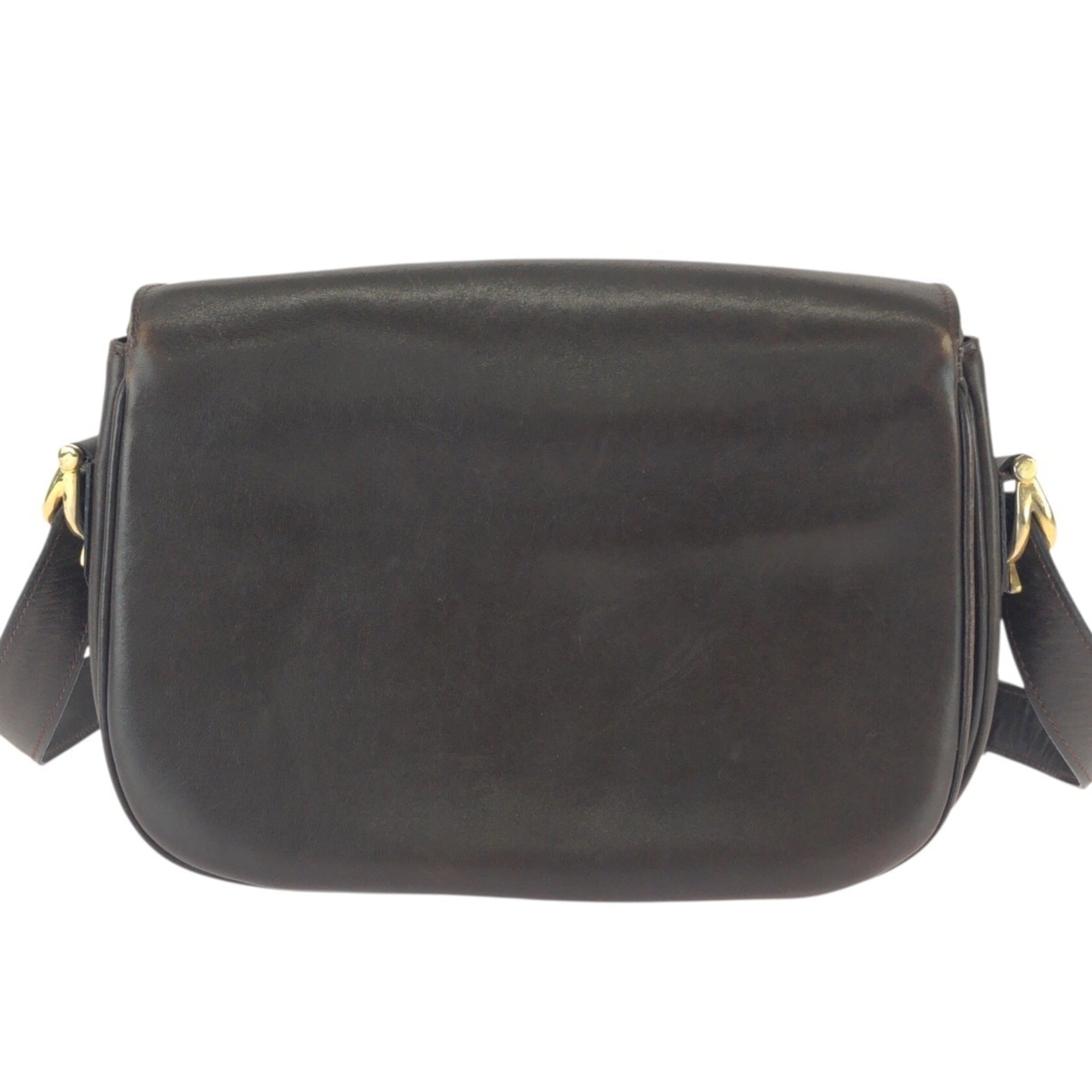 Celine Brown Dark Brown Leather Pochette Shoulder Bag (Pre-Owned)
