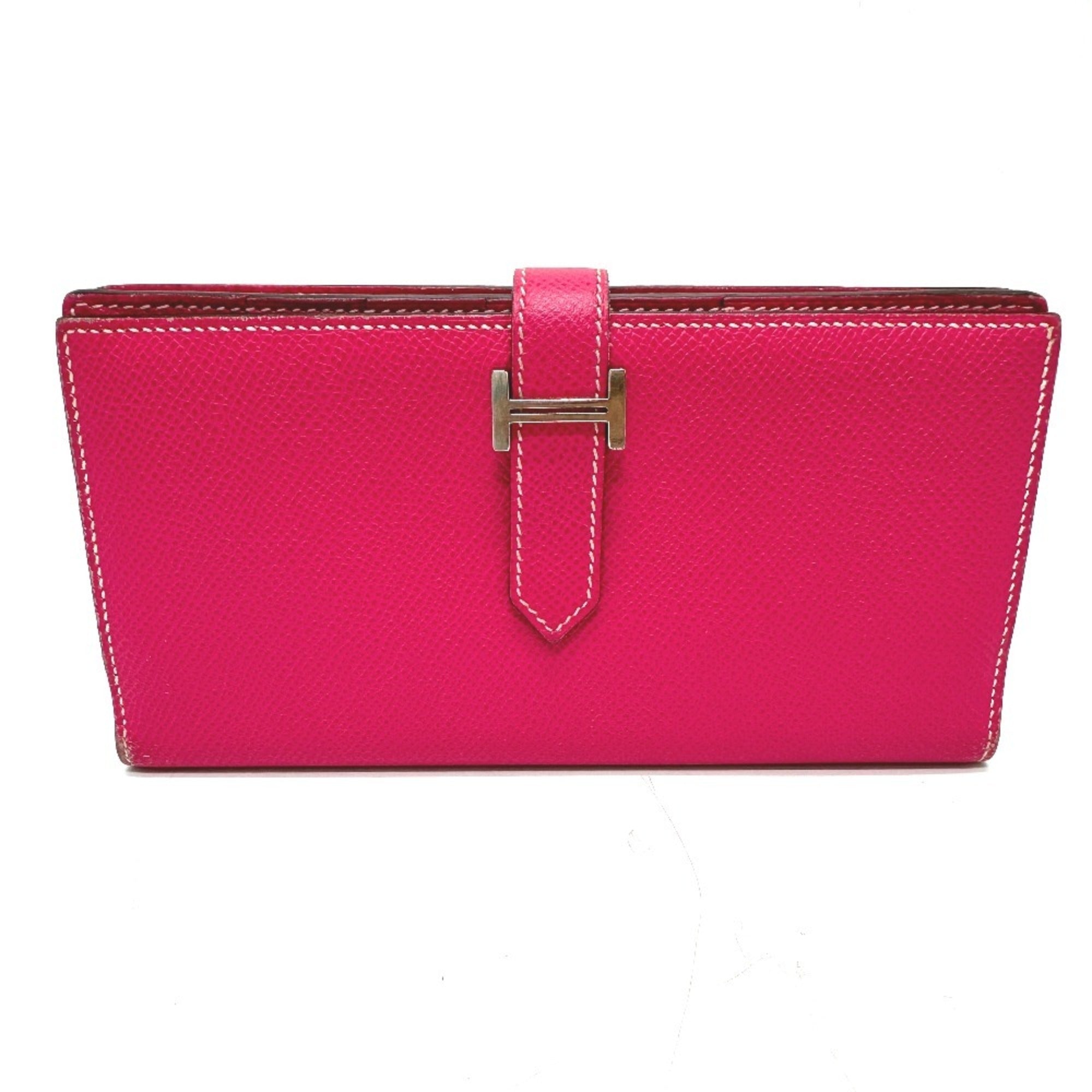 Hermes Pink Epsom Leather Long Wallet (Bi-Fold) (Pre-Owned)