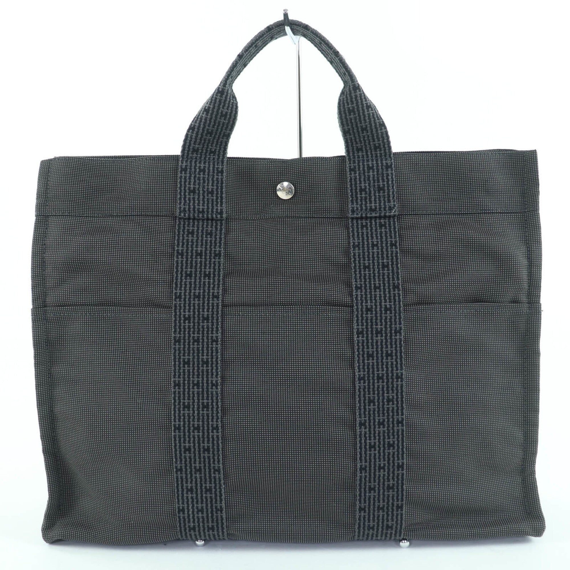 Hermes Her Line Gray Polyamide Polyester Handbag Tote Bag (Pre-Owned)