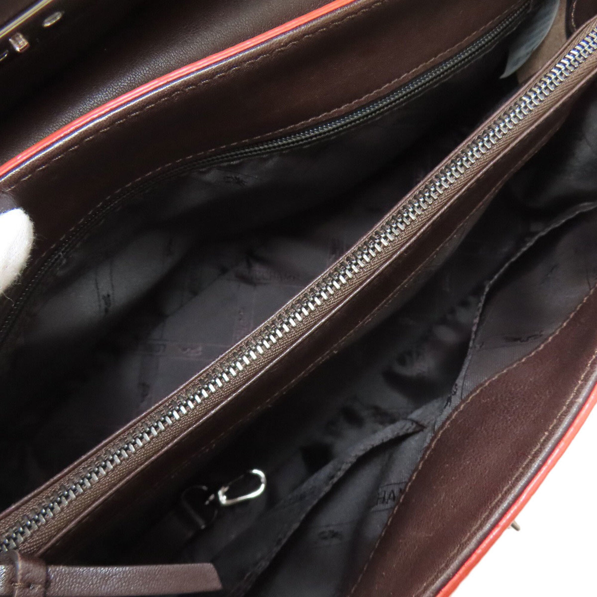Longchamp Red Color Leather Handbag (Pre-Owned)