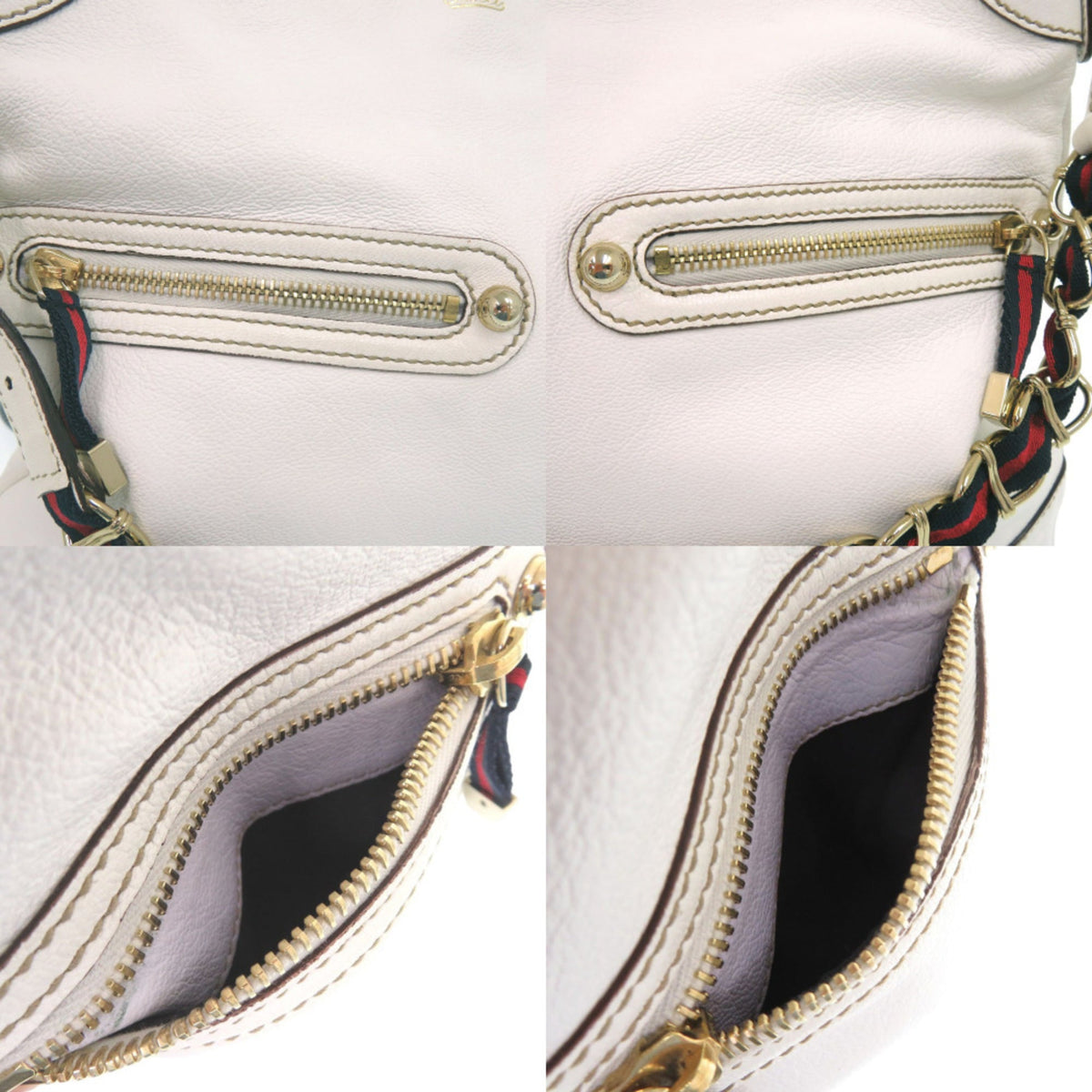 Gucci White Leather Shoulder Bag (Pre-Owned)