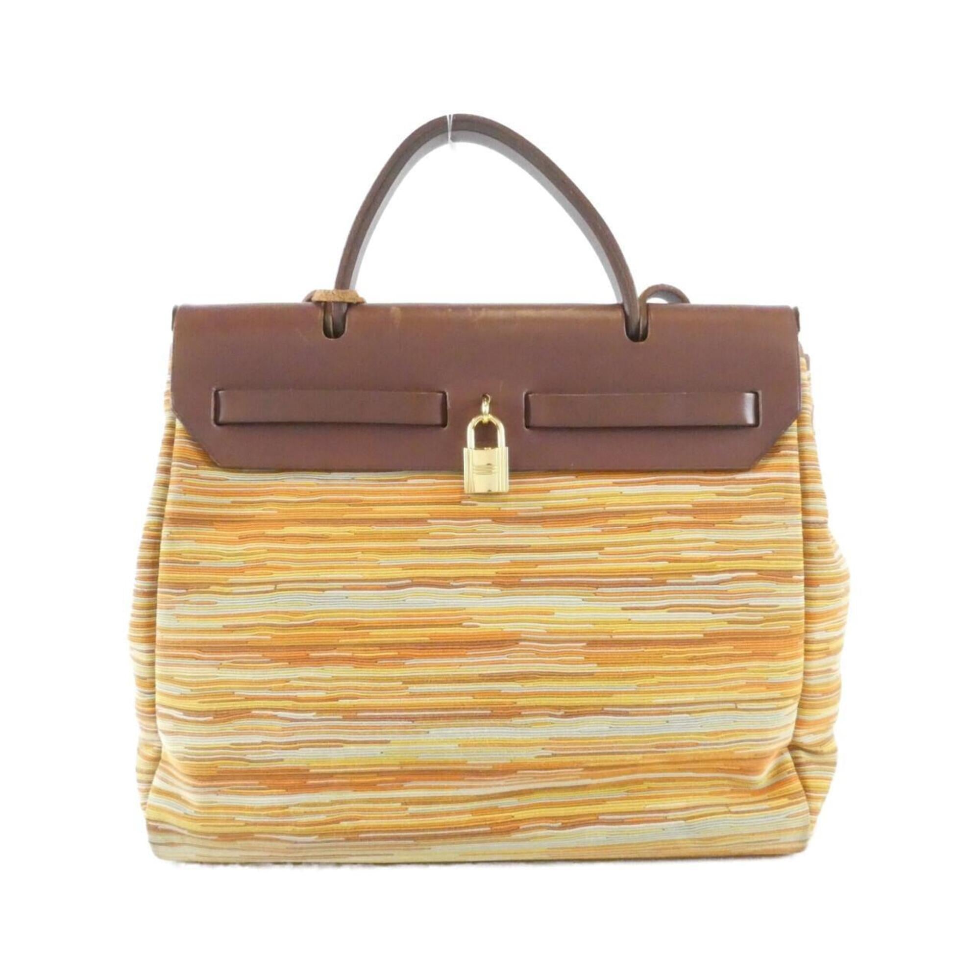 Hermes Havane Vibrato Leather Handbag (Pre-Owned)