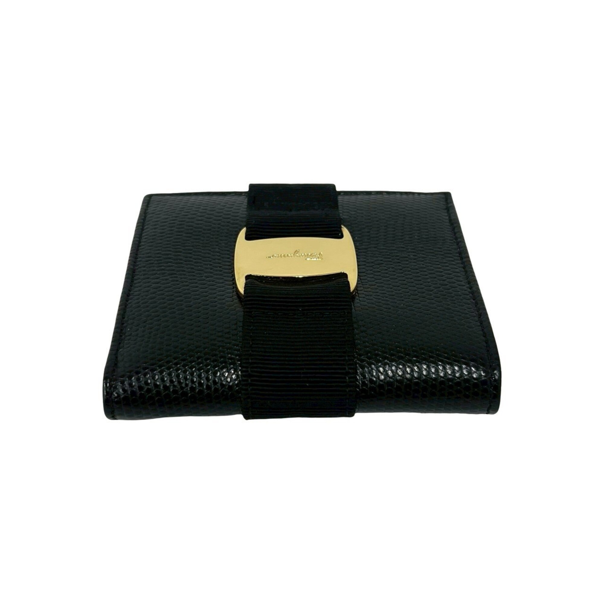 Salvatore Ferragamo Black Leather Wallet (Bi-Fold) (Pre-Owned)