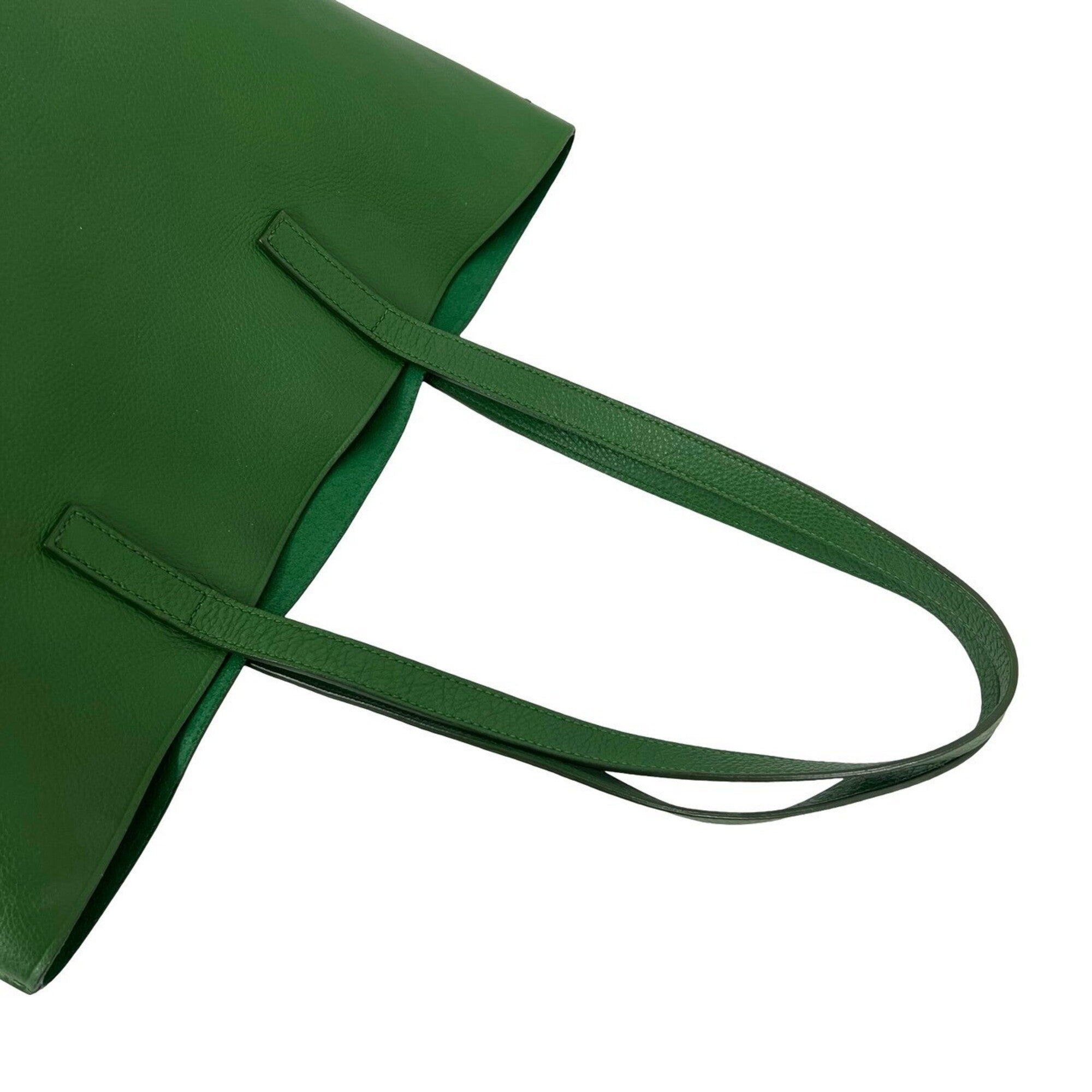 Prada Green Leather Shoulder Bag Tote Bag (Pre-Owned)