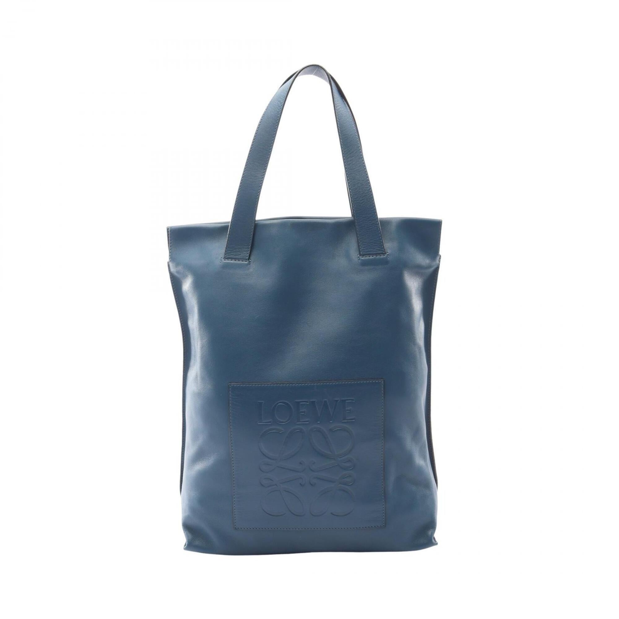 Loewe Blue Leather Handbag Tote Bag (Pre-Owned)