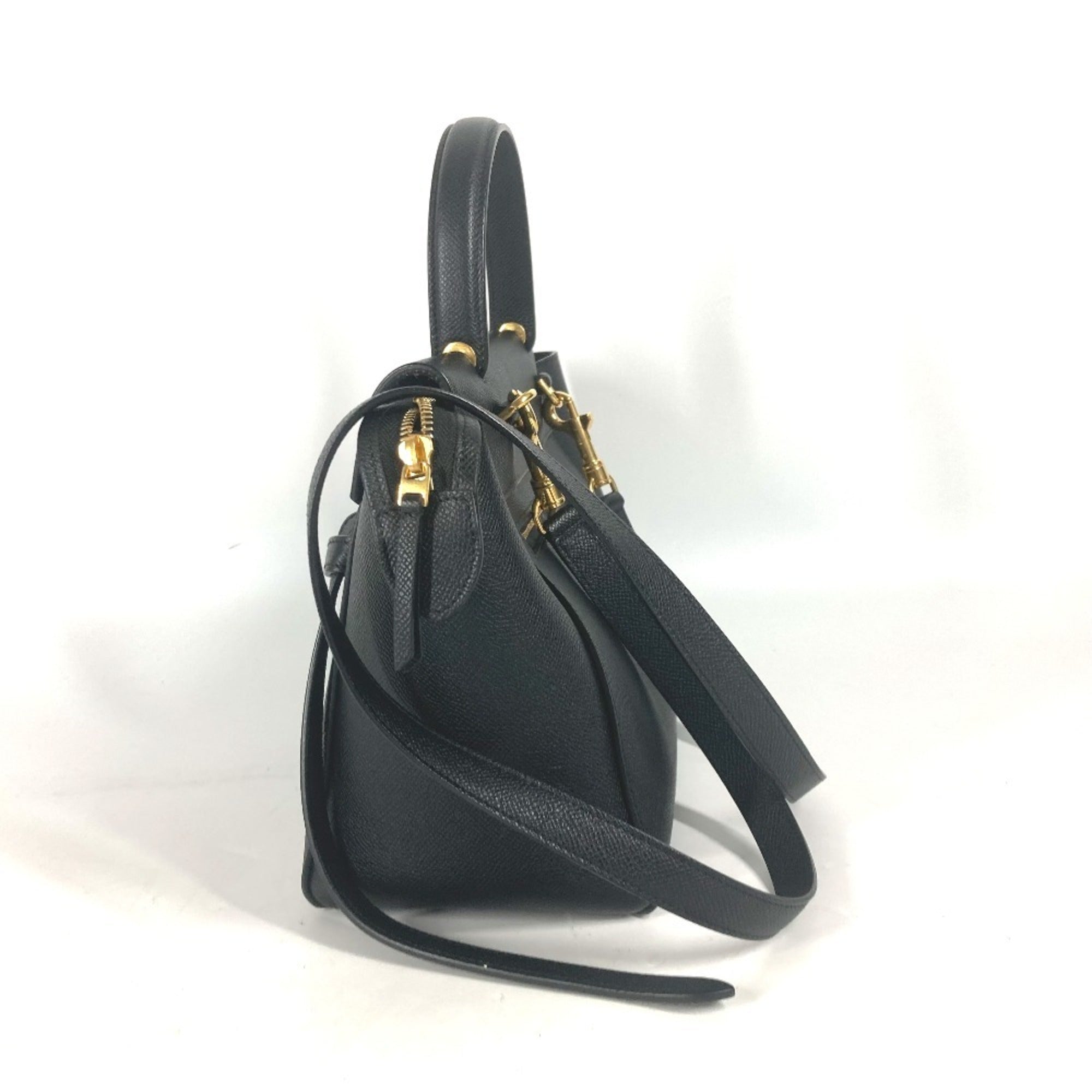 Celine Black Leather Handbag Shoulder Bag (Pre-Owned)