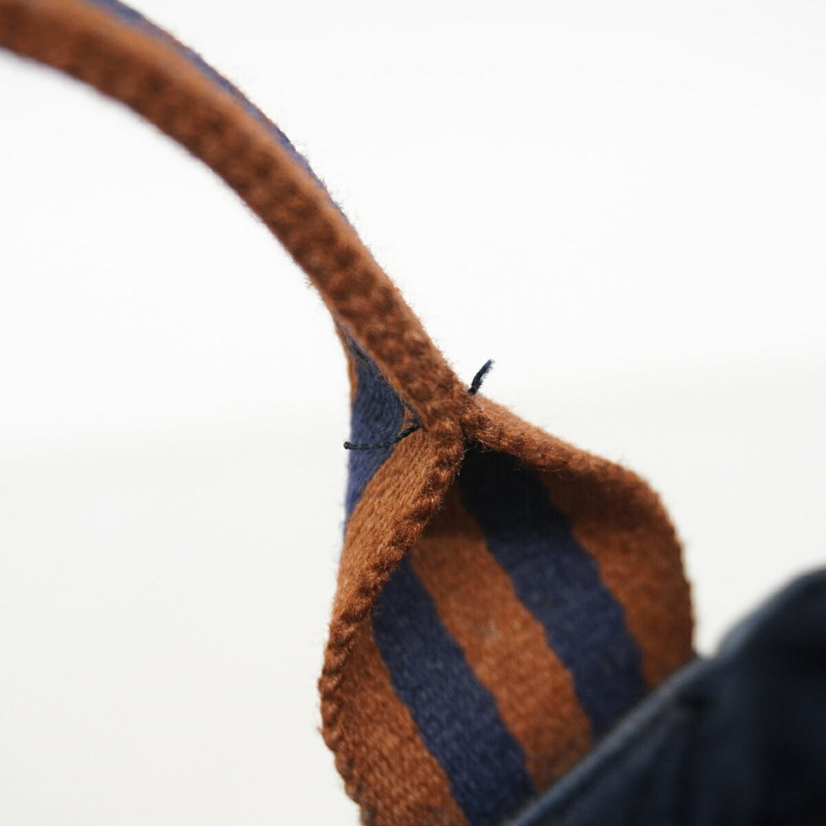 Hermes Brown Navy Canvas Tote Bag (Pre-Owned)