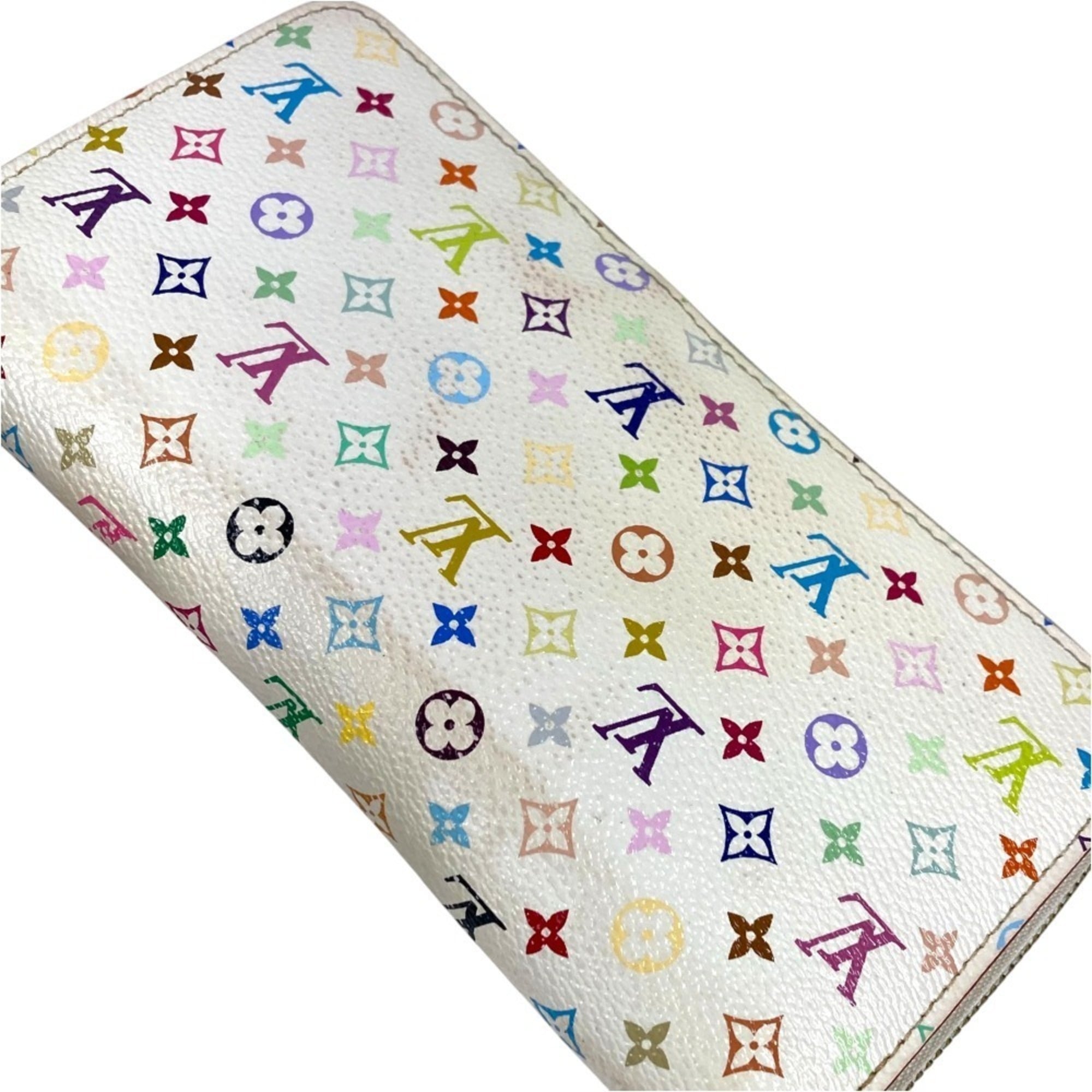 Louis Vuitton Pink White Monogram Multicolore Long Wallet (Bi-Fold) (Pre-Owned)