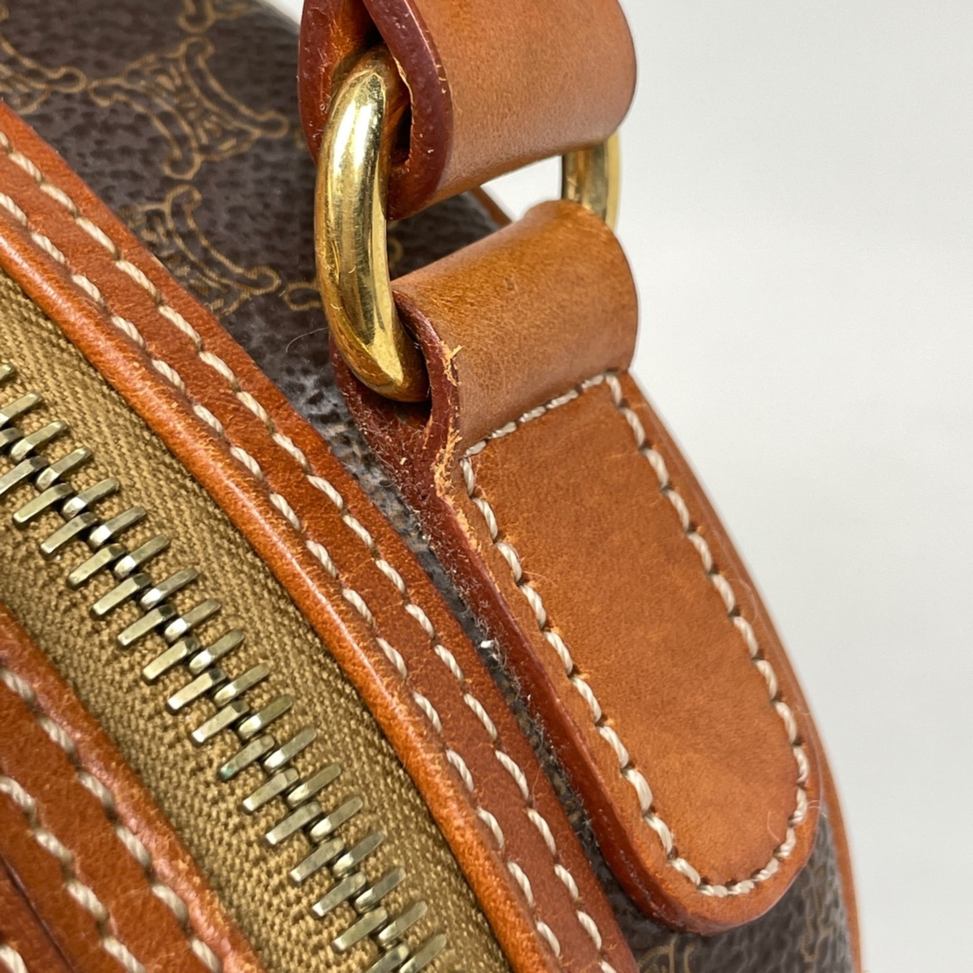 Celine Brown Coated Canvas Leather Handbag (Pre-Owned)