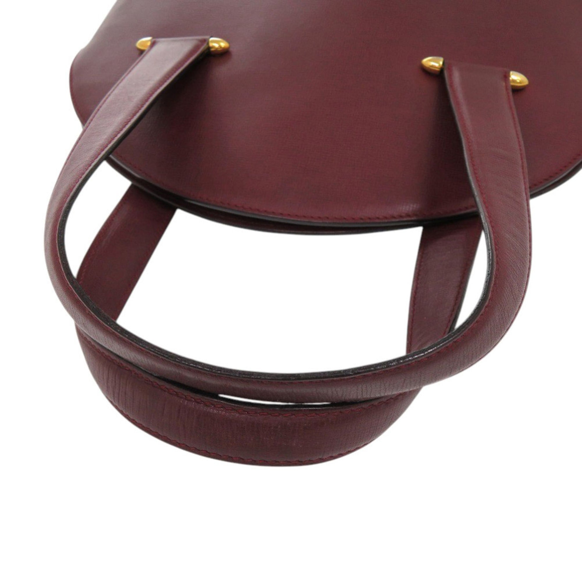 Cartier Bordeaux Red Color Leather Handbag (Pre-Owned)
