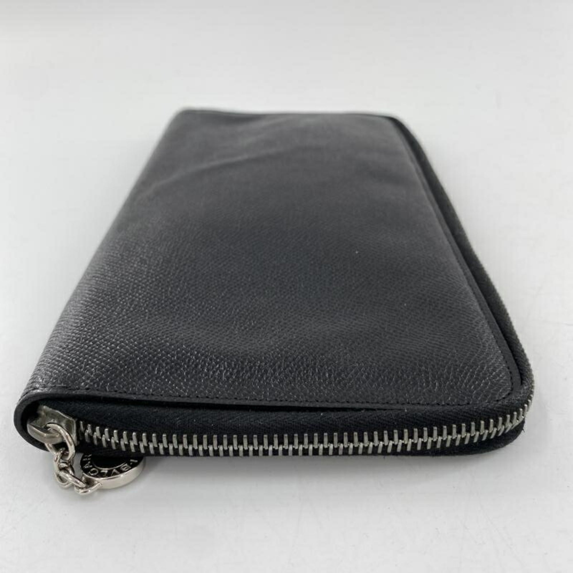 Bvlgari Black Leather Long Wallet (Bi-Fold) (Pre-Owned)