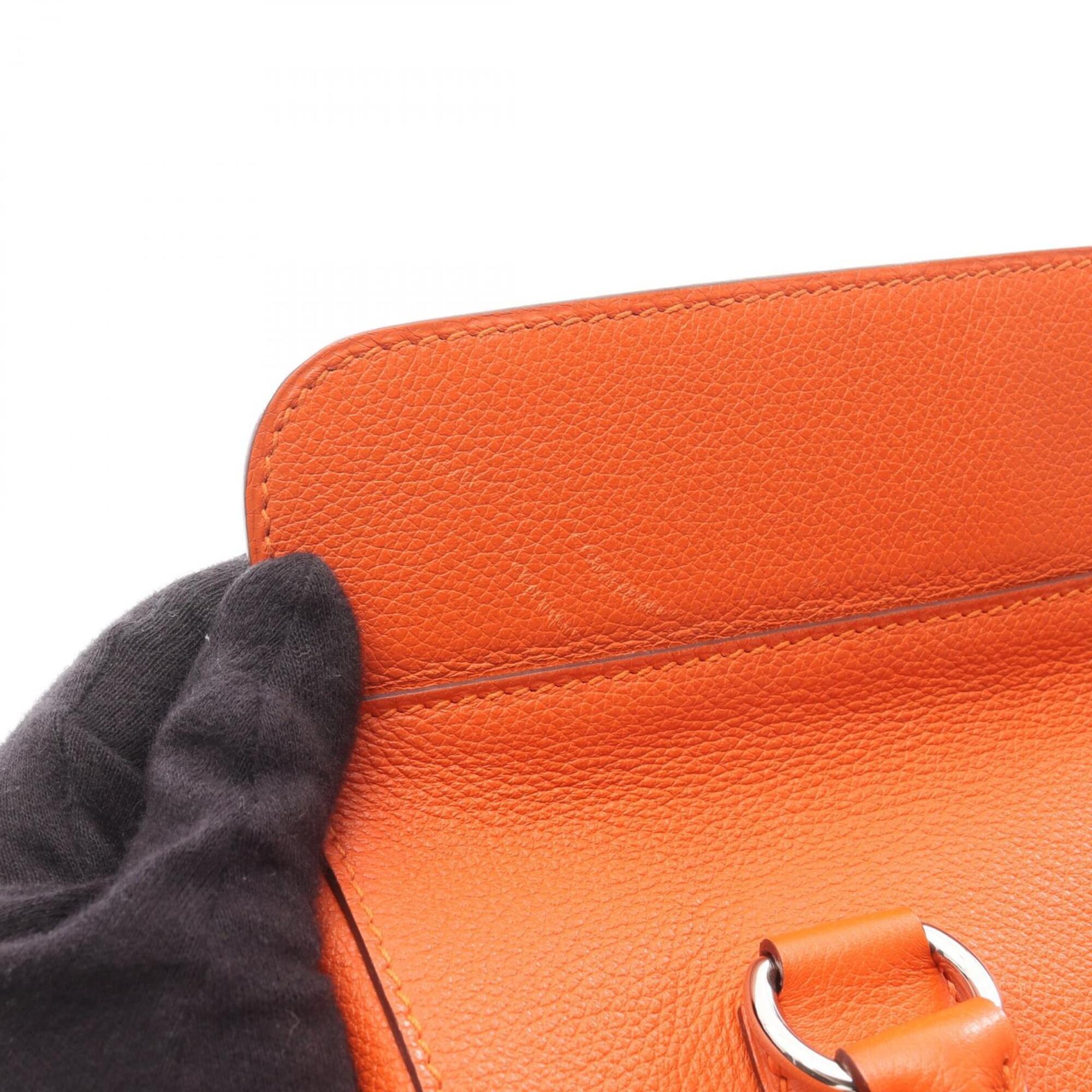 Hermes Orange Evercalf Leather Handbag (Pre-Owned)