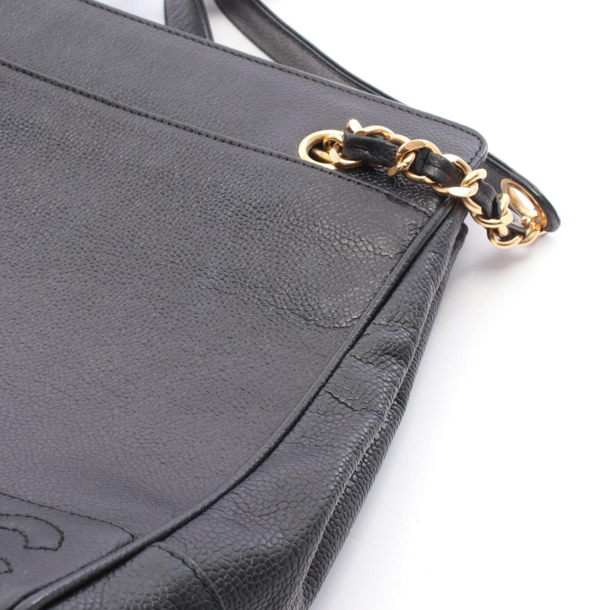 Chanel Black Grained Calfskin Handbag Tote Bag (Pre-Owned)