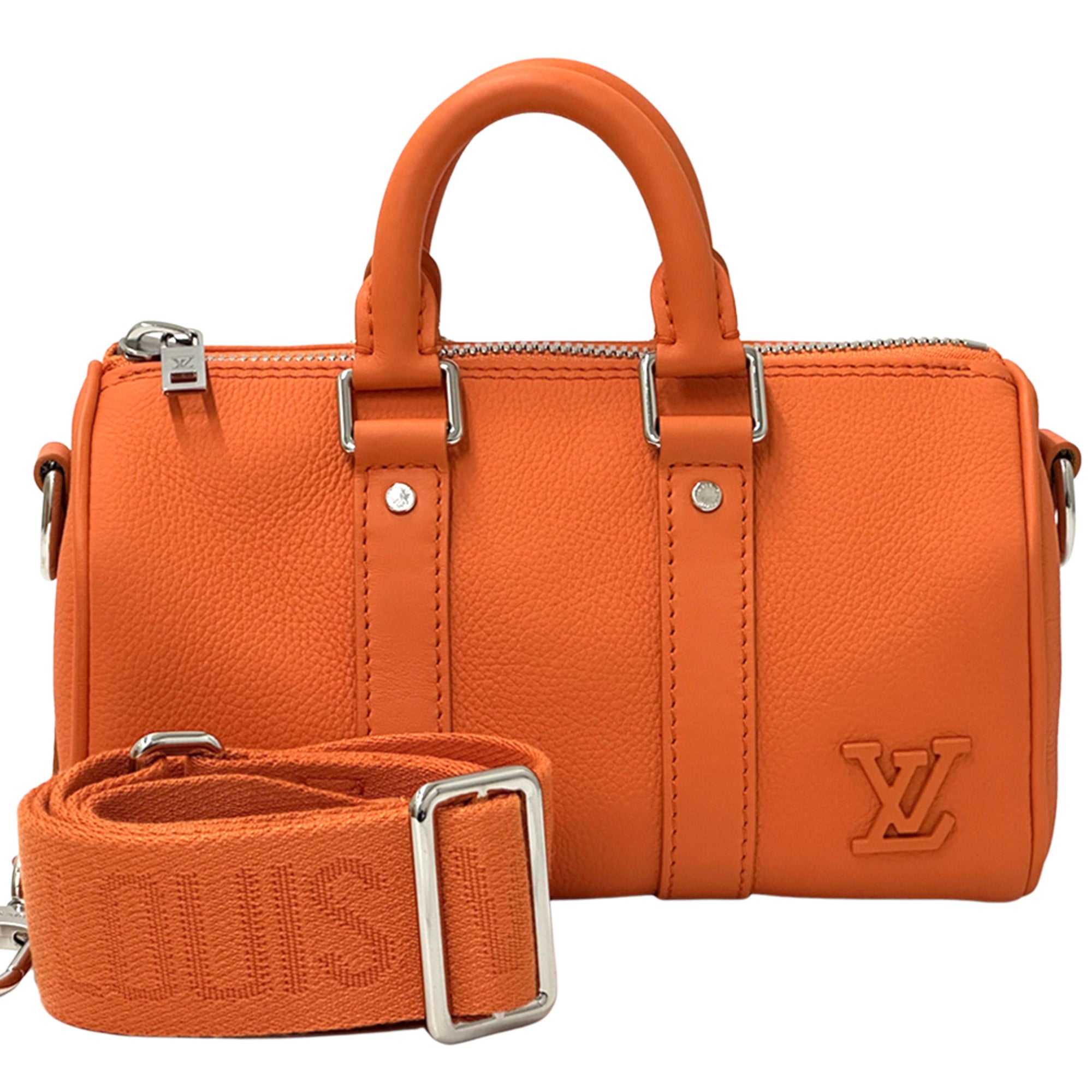 Louis Vuitton Orange Leather Handbag Shoulder Bag (Pre-Owned)