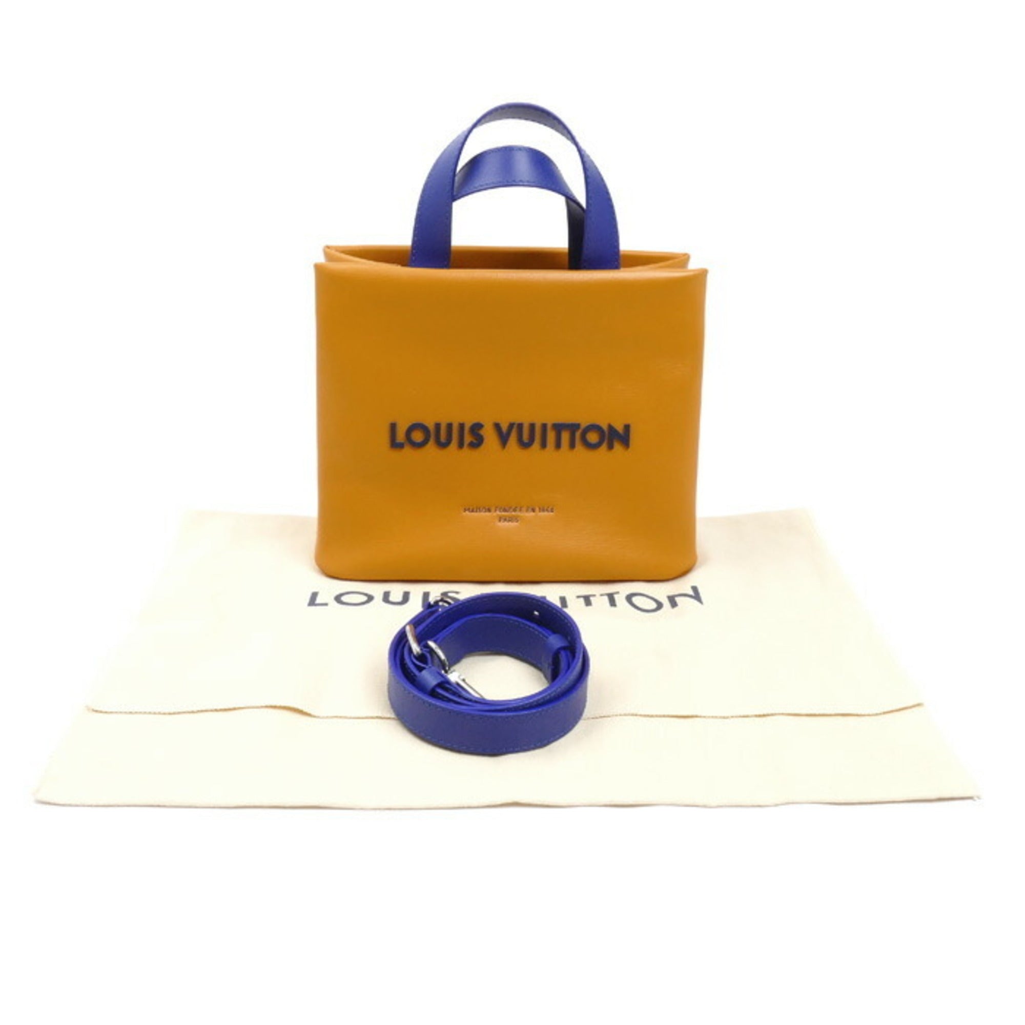Louis Vuitton Blue Orange Leather Shoulder Bag (Pre-Owned)