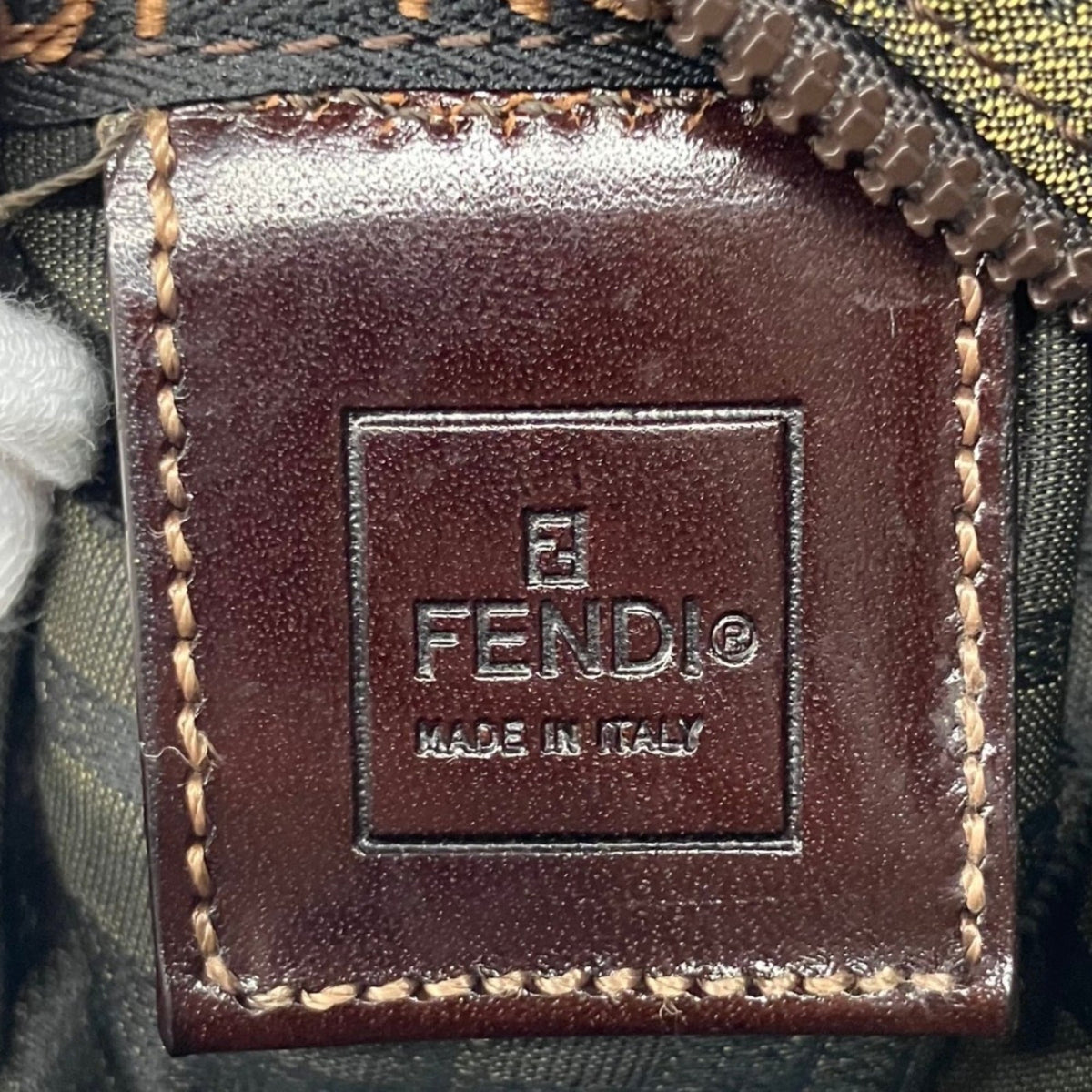 Fendi Zucca Brown Canvas Handbag (Pre-Owned)