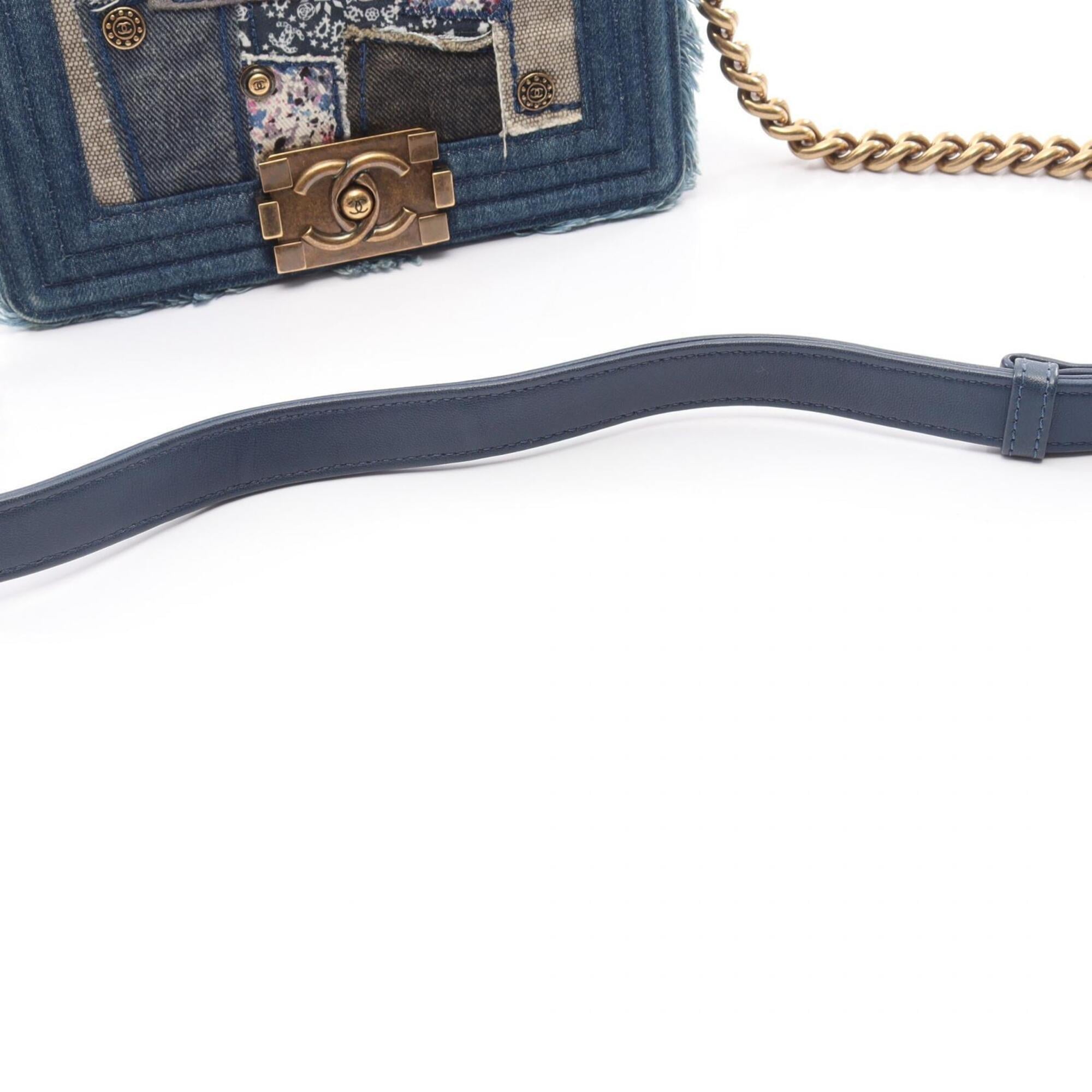 Chanel Blue Ivory Multi-Color Denim Handbag Shoulder Bag (Pre-Owned)