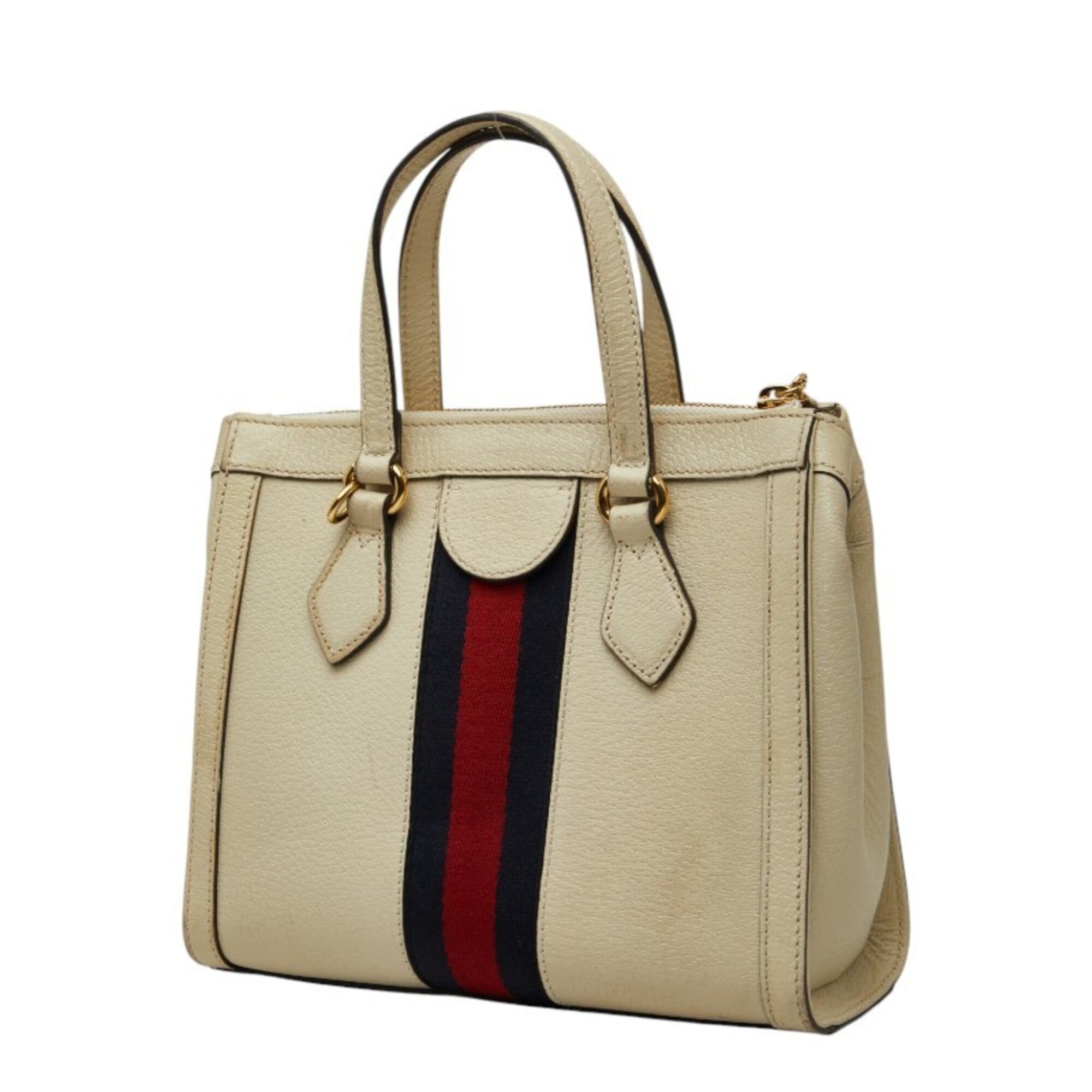 Gucci Ivory Leather Handbag Shoulder Bag (Pre-Owned)