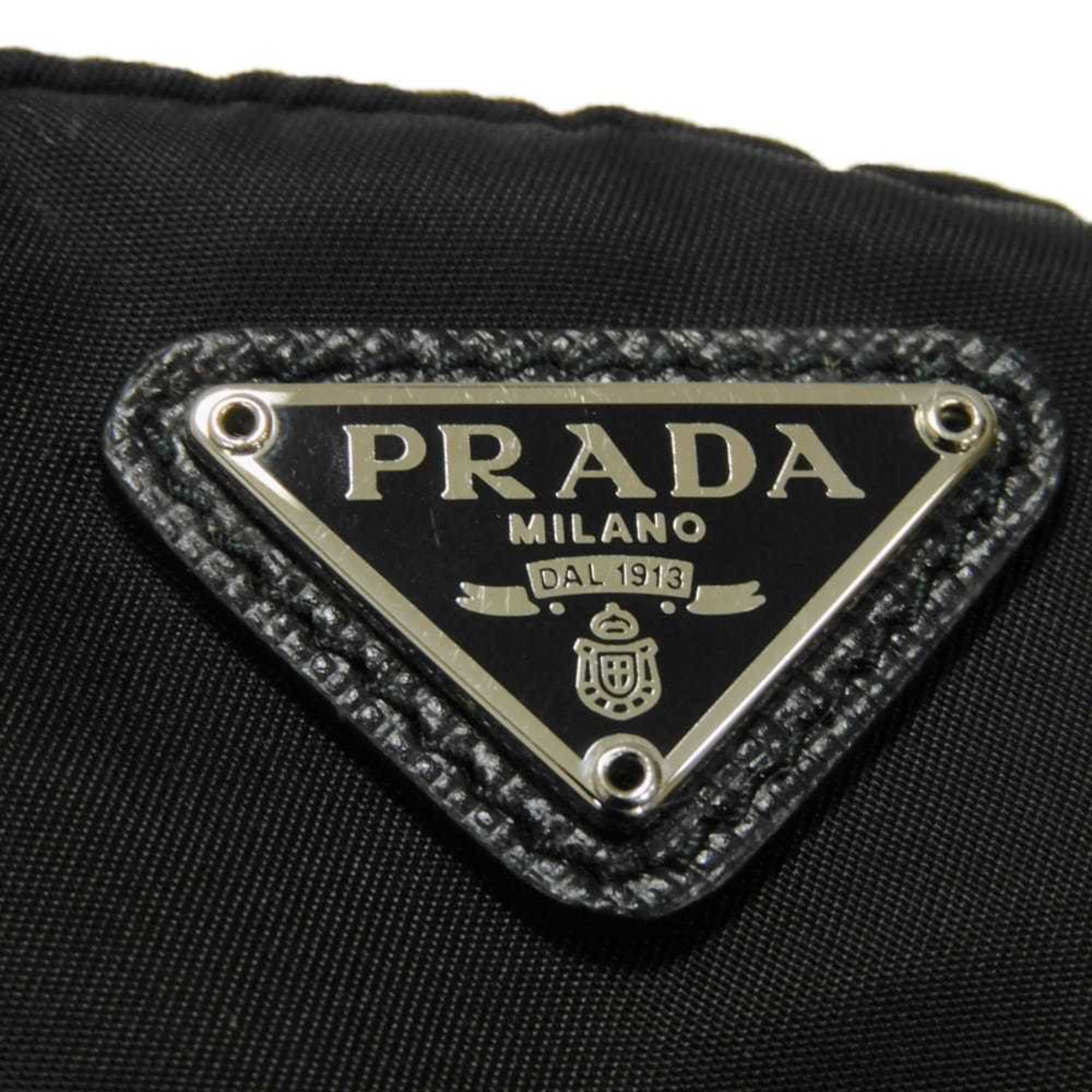 Prada Black Nero Vela Nylon Clutch Bag Pouch (Pre-Owned)