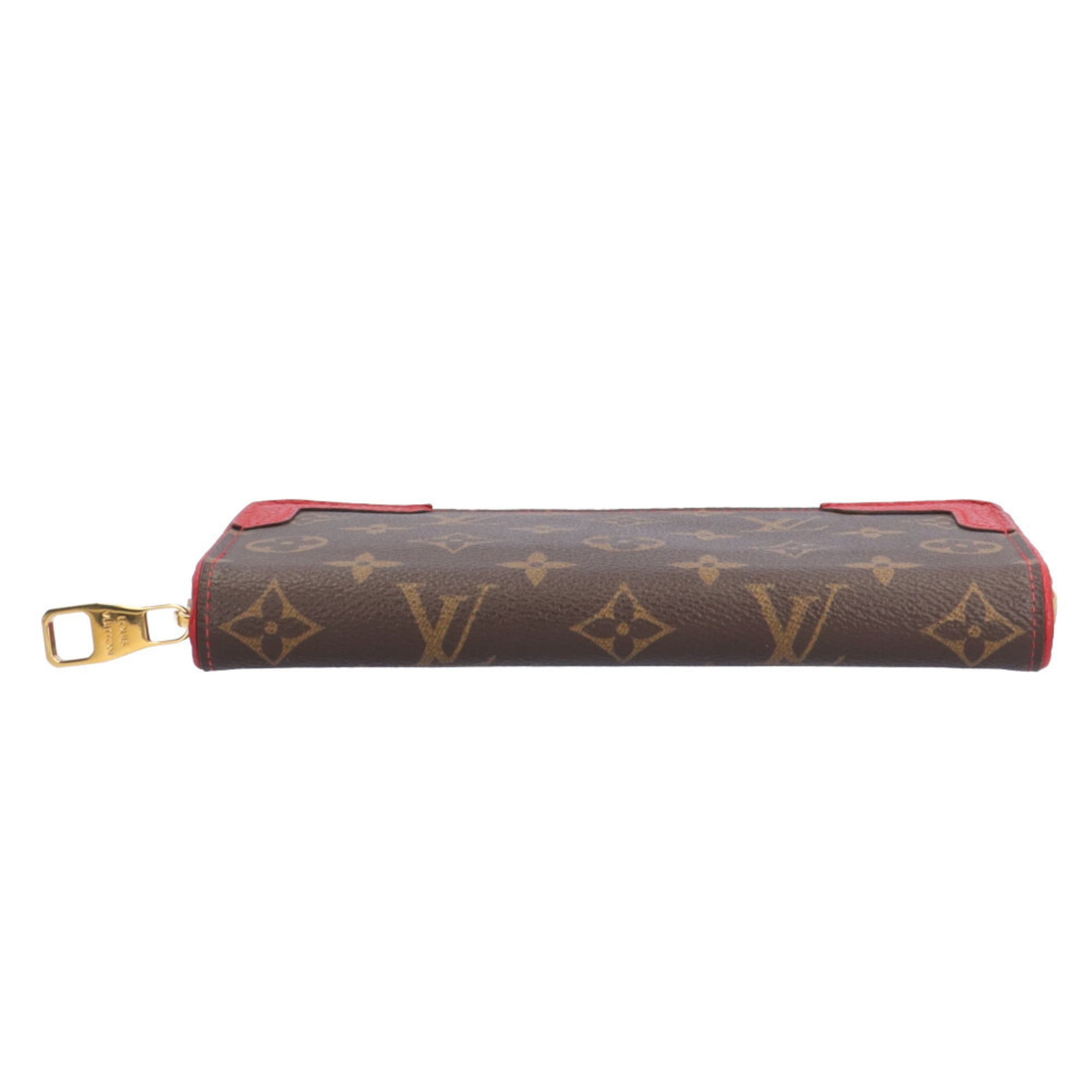 Louis Vuitton Brown Red Color Monogram Long Wallet (Bi-Fold) (Pre-Owned)