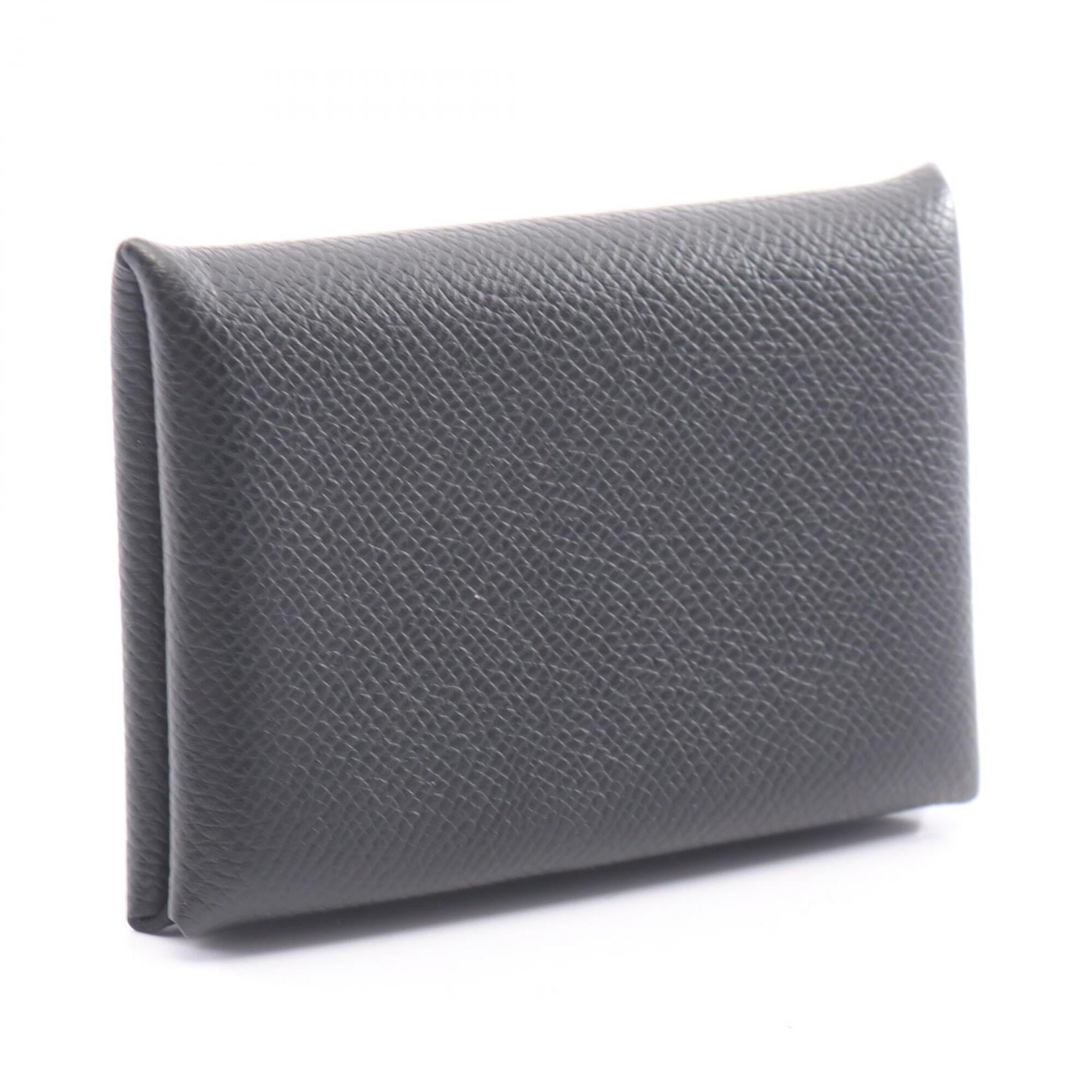 Hermes Black Epsom Leather Coin Purse/Coin Case (Pre-Owned)