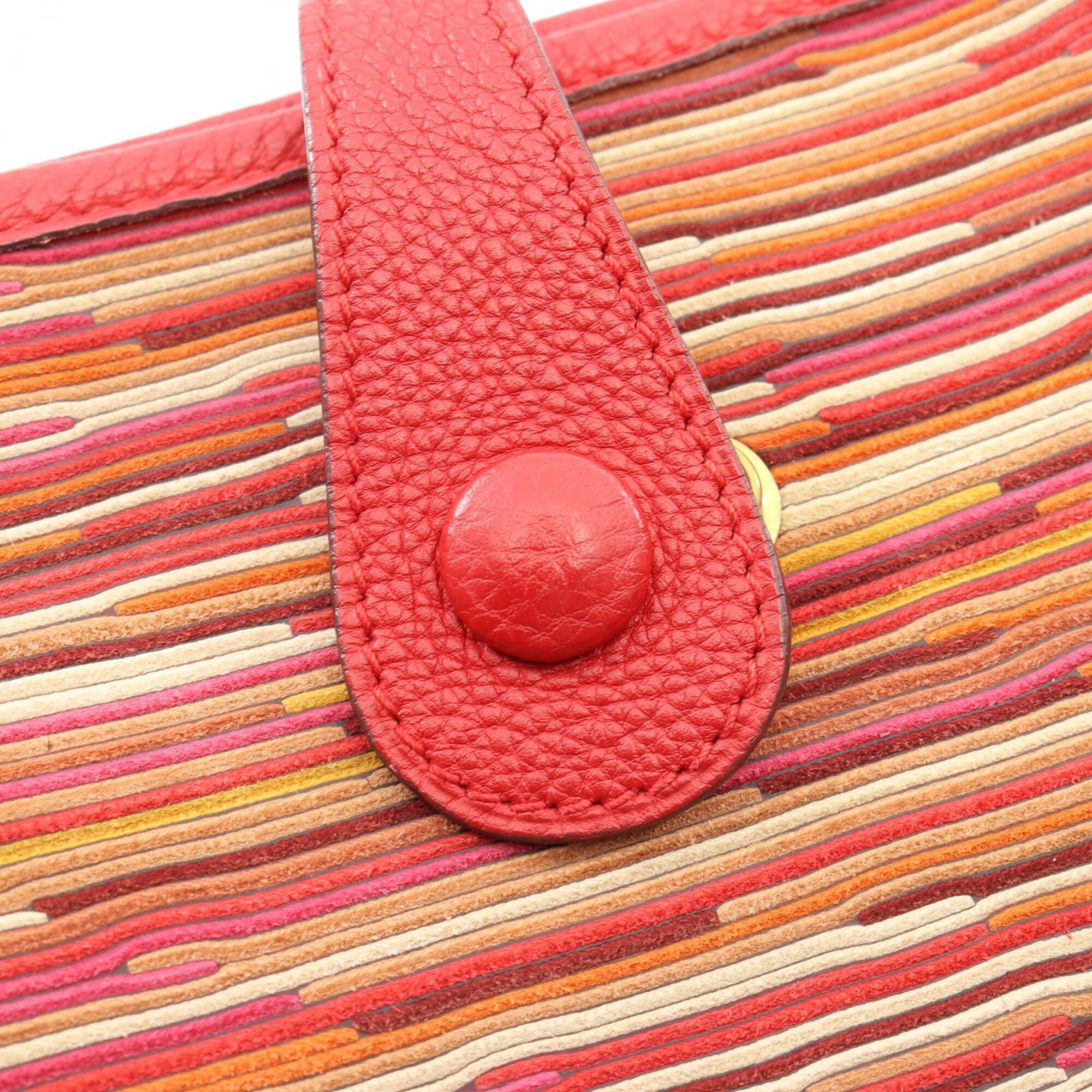 Hermes Red Color Vibrato Leather Togo Leather Shoulder Bag (Pre-Owned)