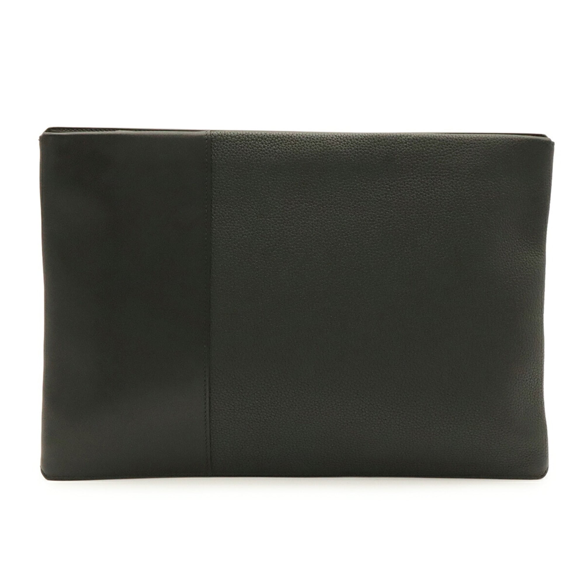 Hermes Black Togo Leather Clutch Bag Handbag (Pre-Owned)
