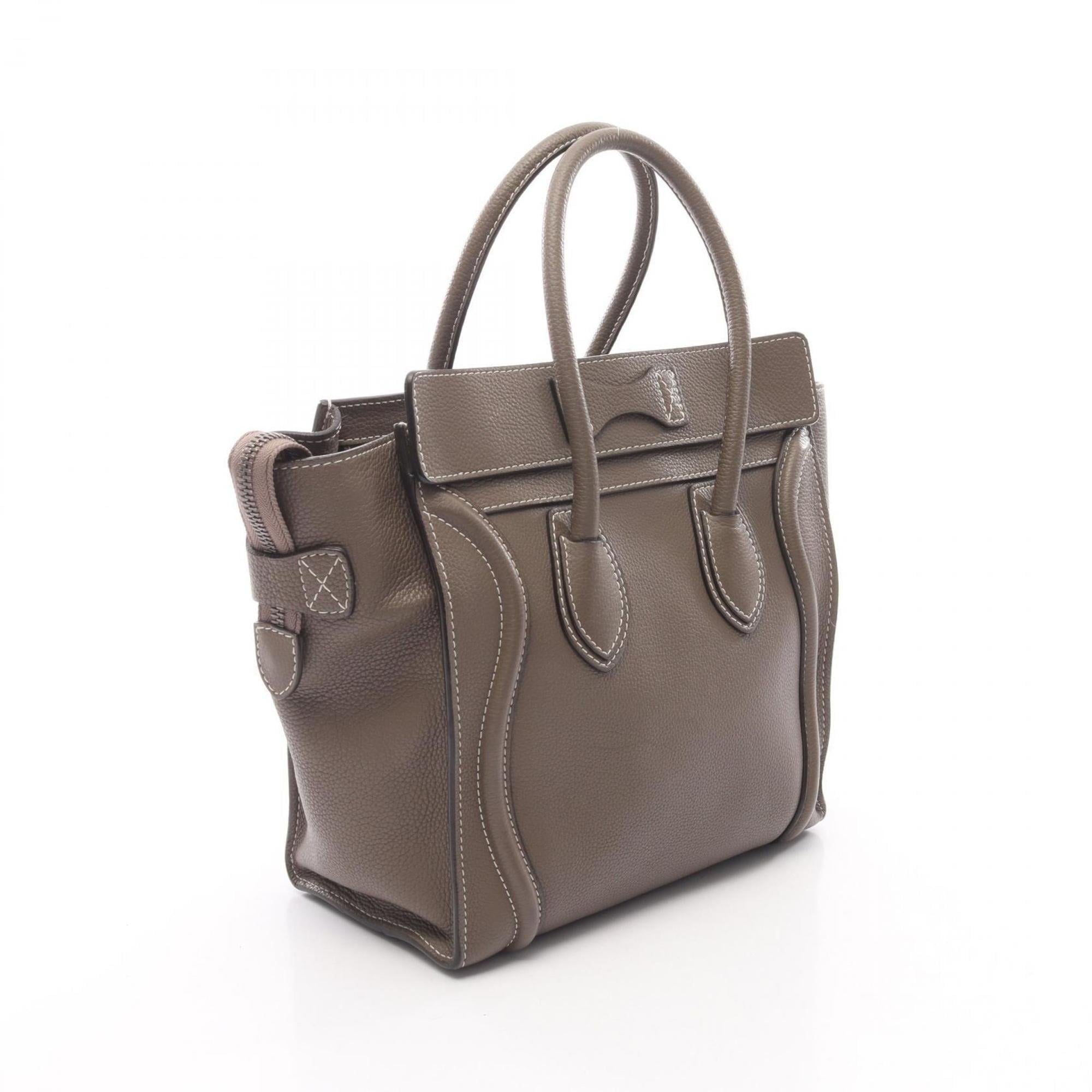 Celine Gray Leather Handbag Tote Bag (Pre-Owned)