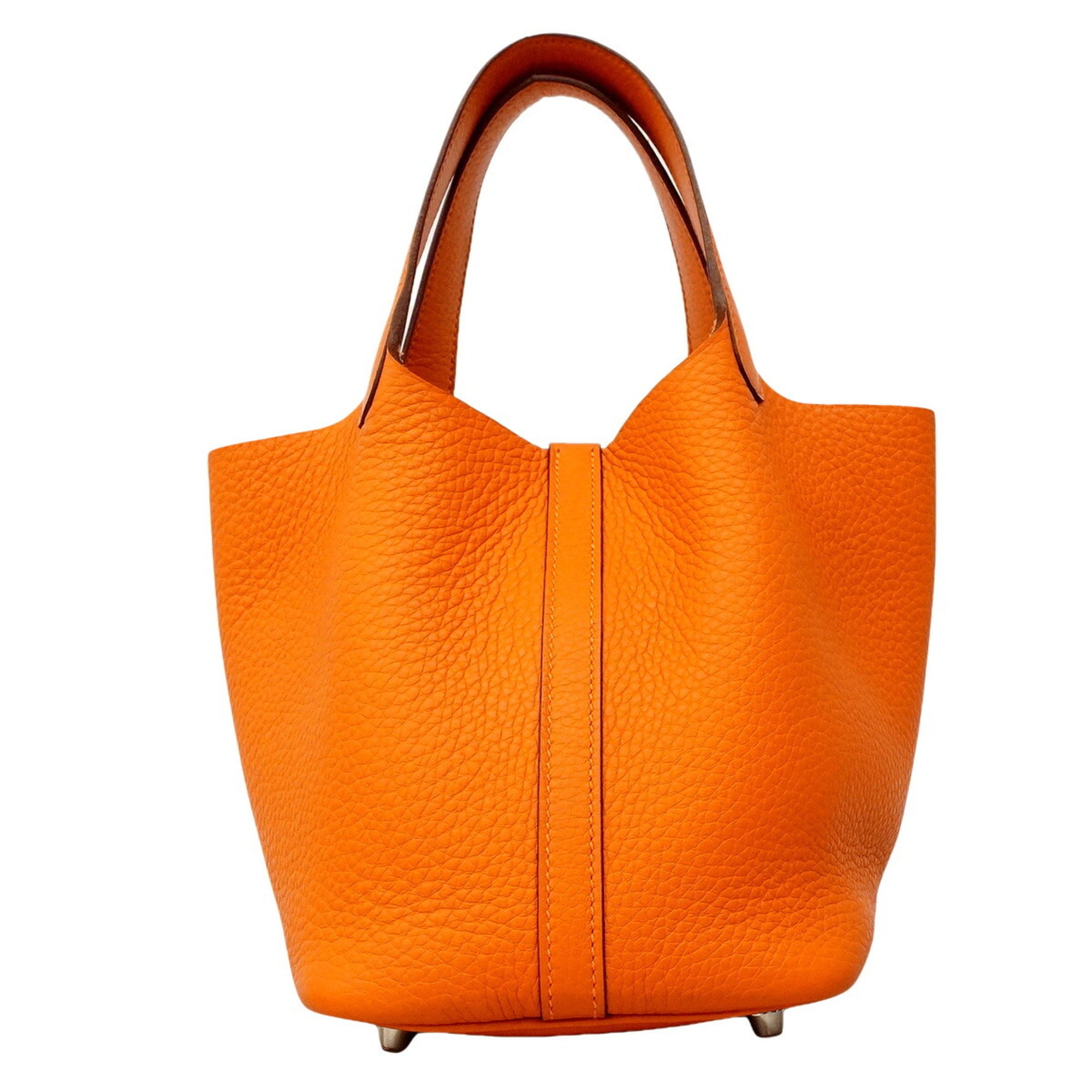 Hermes Orange Taurillon Clemence Leather Handbag (Pre-Owned)