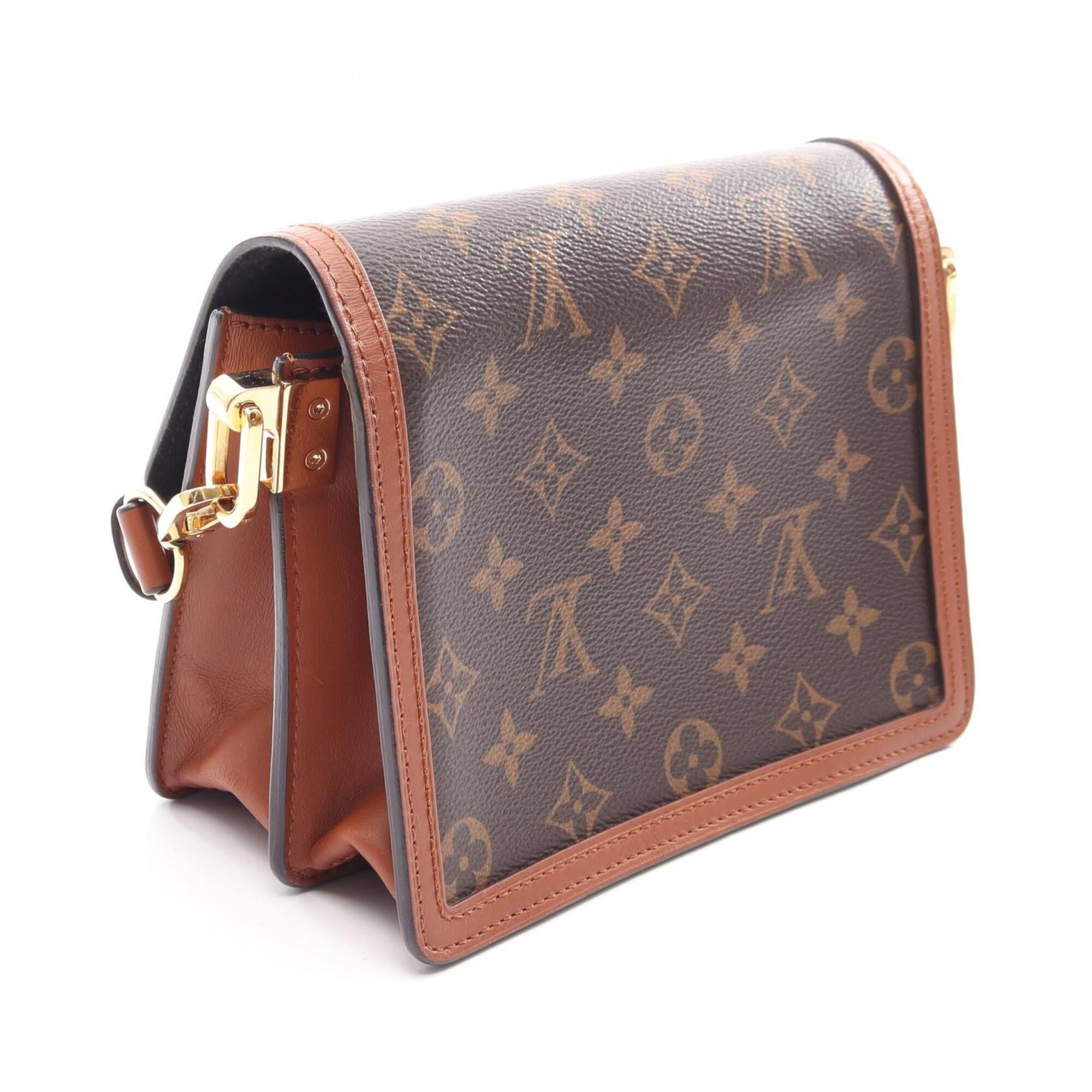 Louis Vuitton Beige Brown Coated Canvas Leather Handbag Shoulder Bag (Pre-Owned)