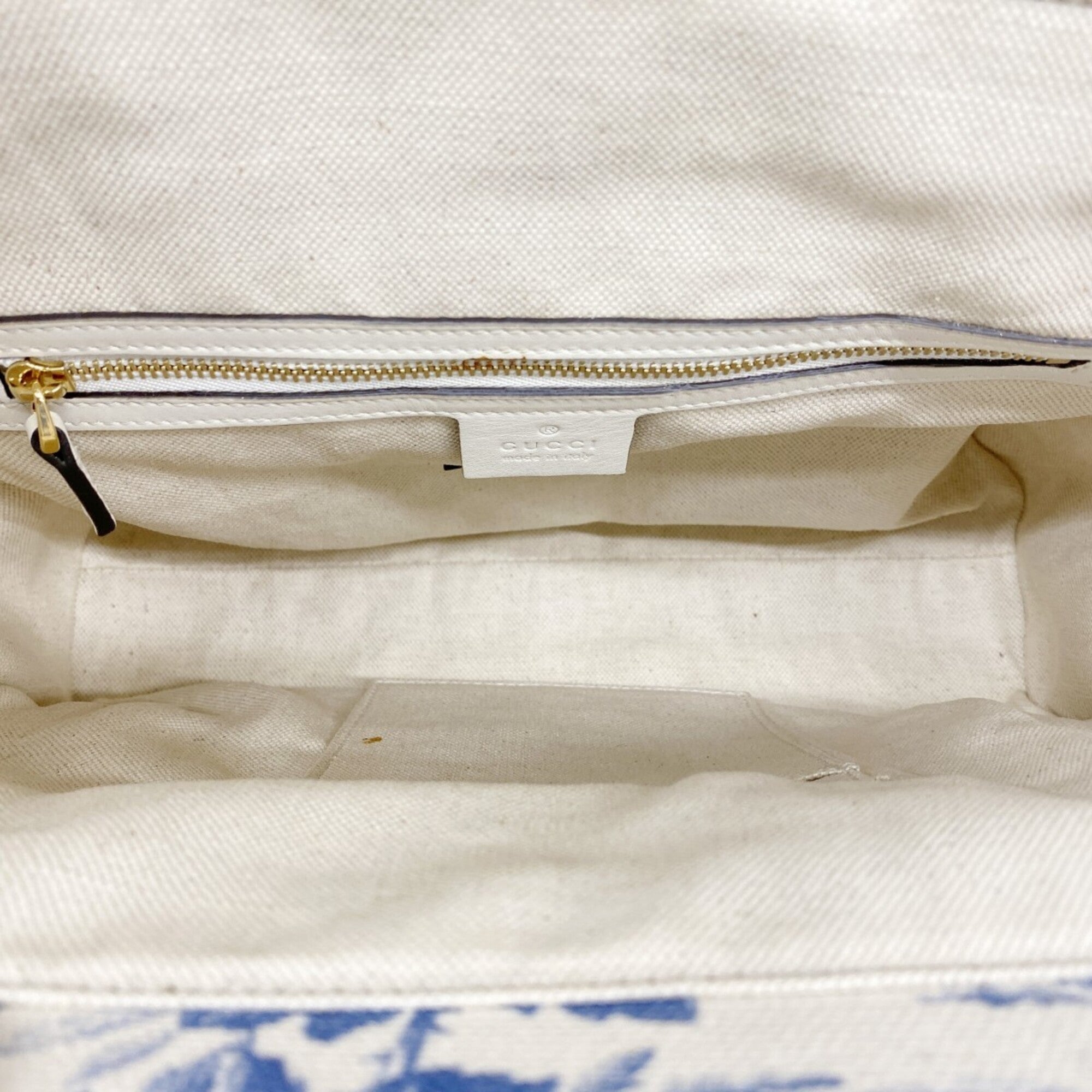 Gucci Blue White Canvas Tote Bag (Pre-Owned)