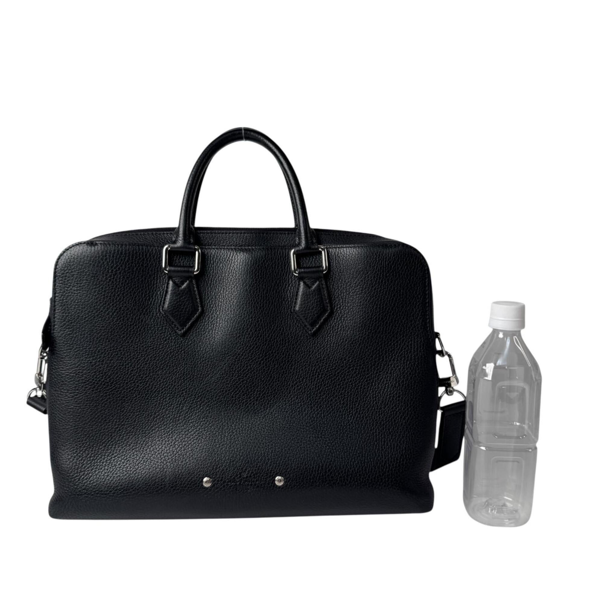 Louis Vuitton Black Leather Briefcase Shoulder Bag (Pre-Owned)